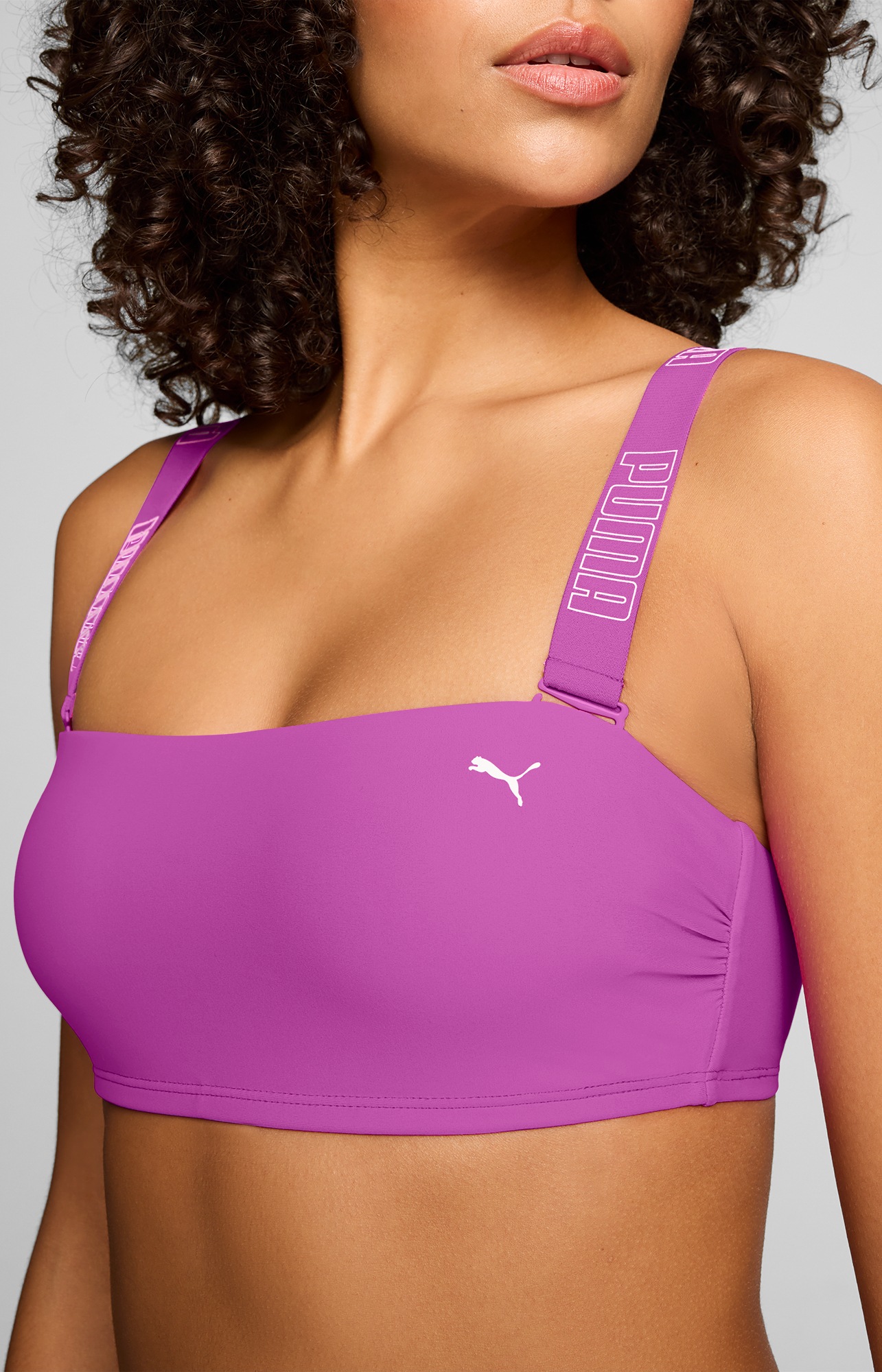 PUMA Bandeau-Bikini-Top »PUMA SWIM WOMEN BANDEAU TOP« breite, verstellbare Träger mit Logoschriftzug