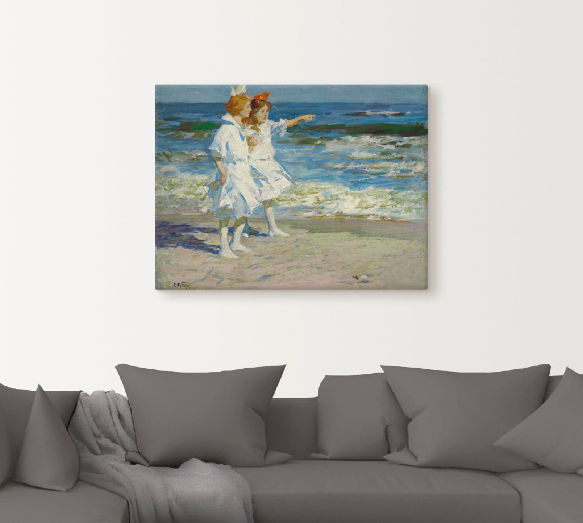Artland Wandbild »Mädchen am Strand.«, Kind, (1 St.), als Leinwandbild, Wandaufkleber in verschied. Größen