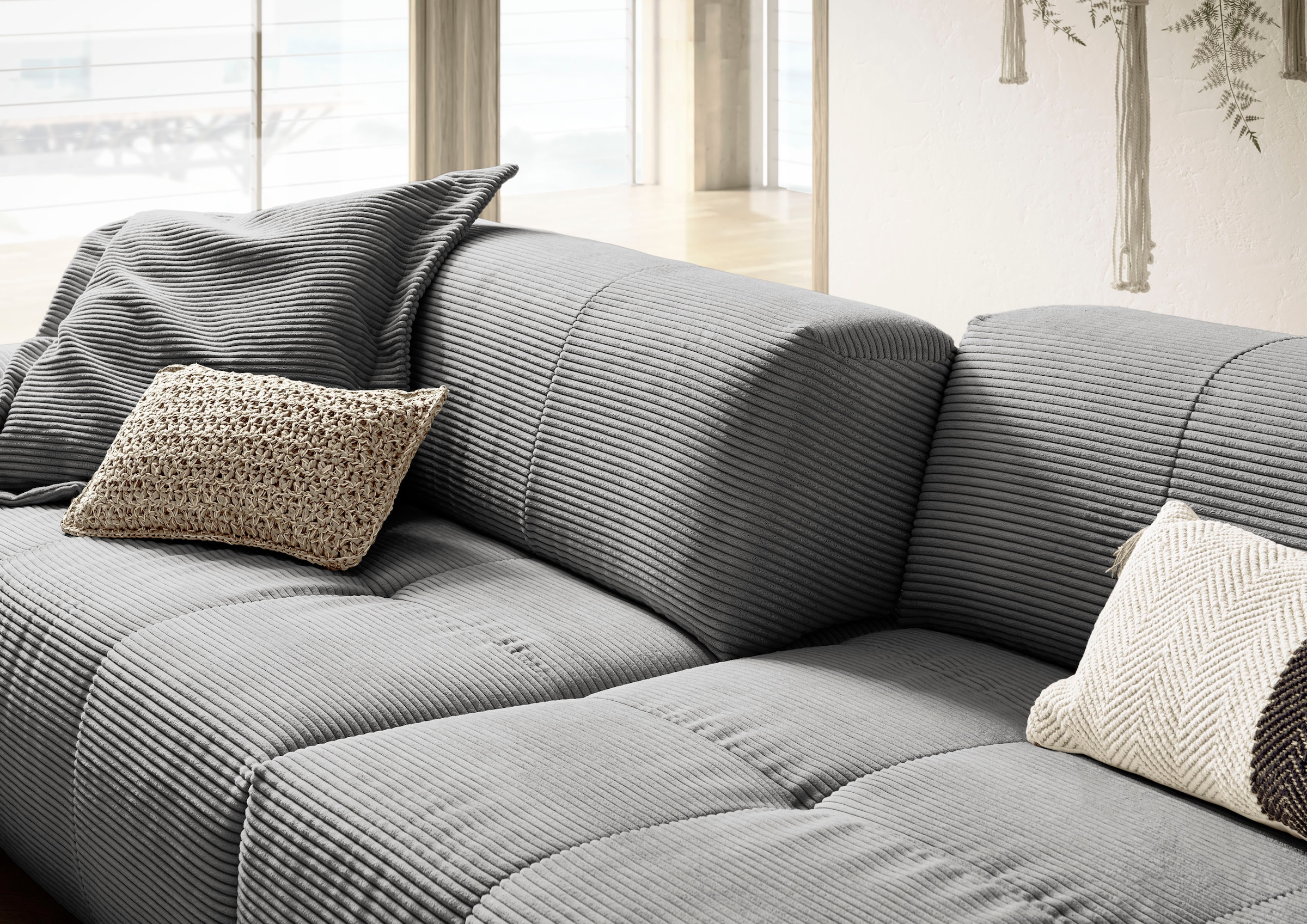 3C Candy Big-Sofa »Yoshy Mega Sofa mit Komfortfunktionen, modern und bequem,«, Zwei Sitztiefen durch verstellbare Rückenlehne, Bezug in Cord