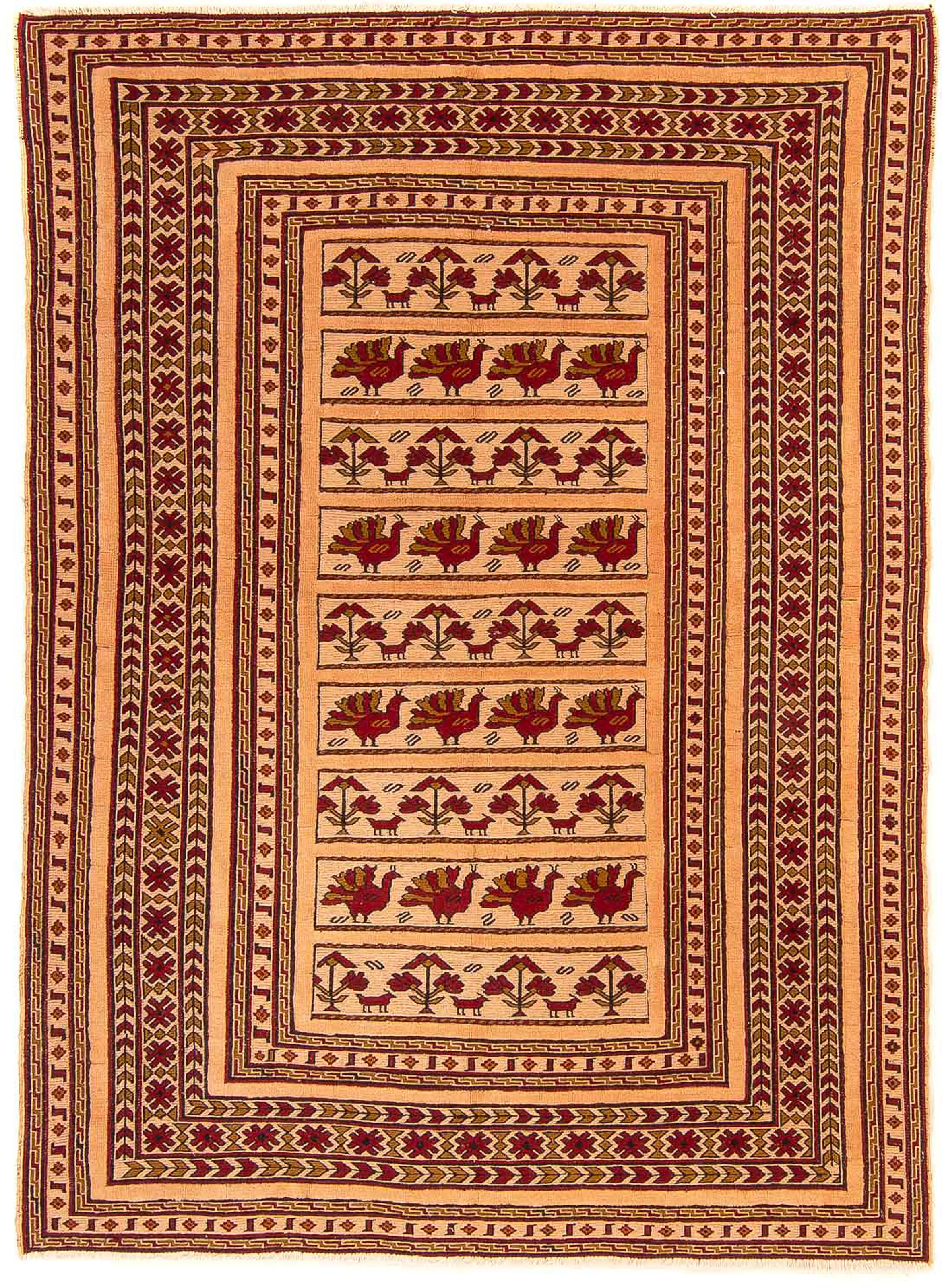 morgenland Wollteppich »Kelim - Oriental - 180 x 140 cm - braun«, rechteckig, Wohnzimmer, Einzelstück