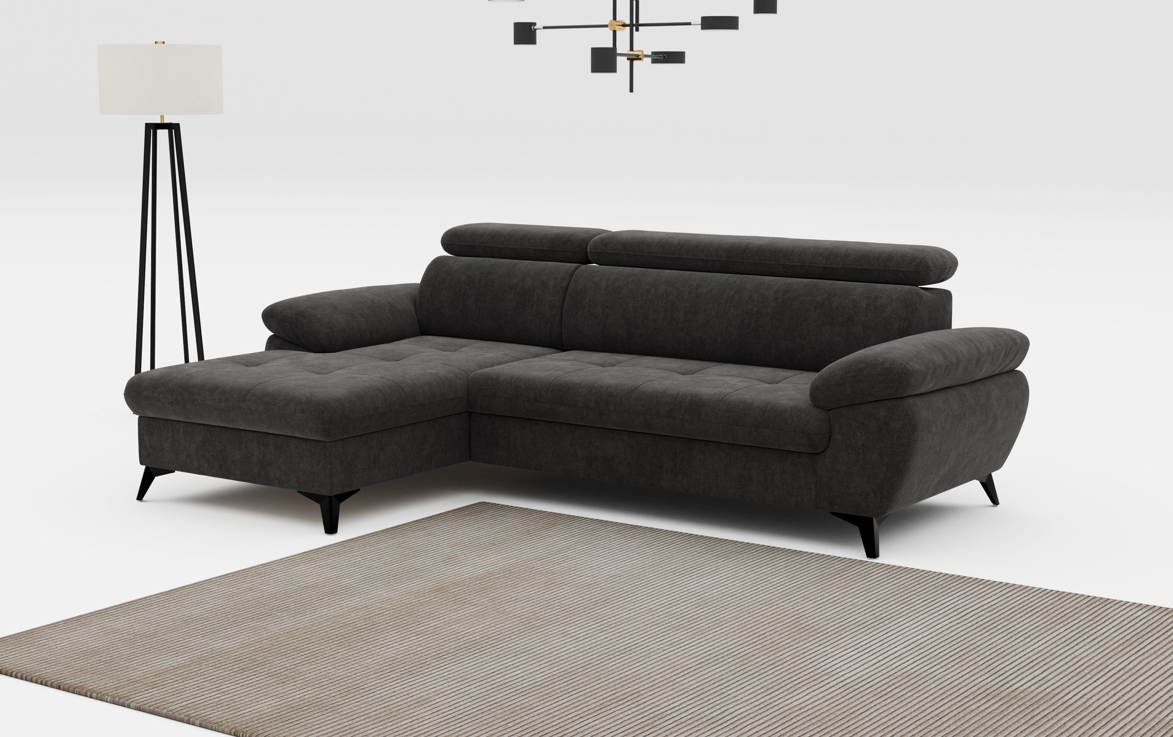 COTTA Ecksofa "Hudson L-Form, B: 261 cm" mit Kopfteilverstellung, optional günstig online kaufen