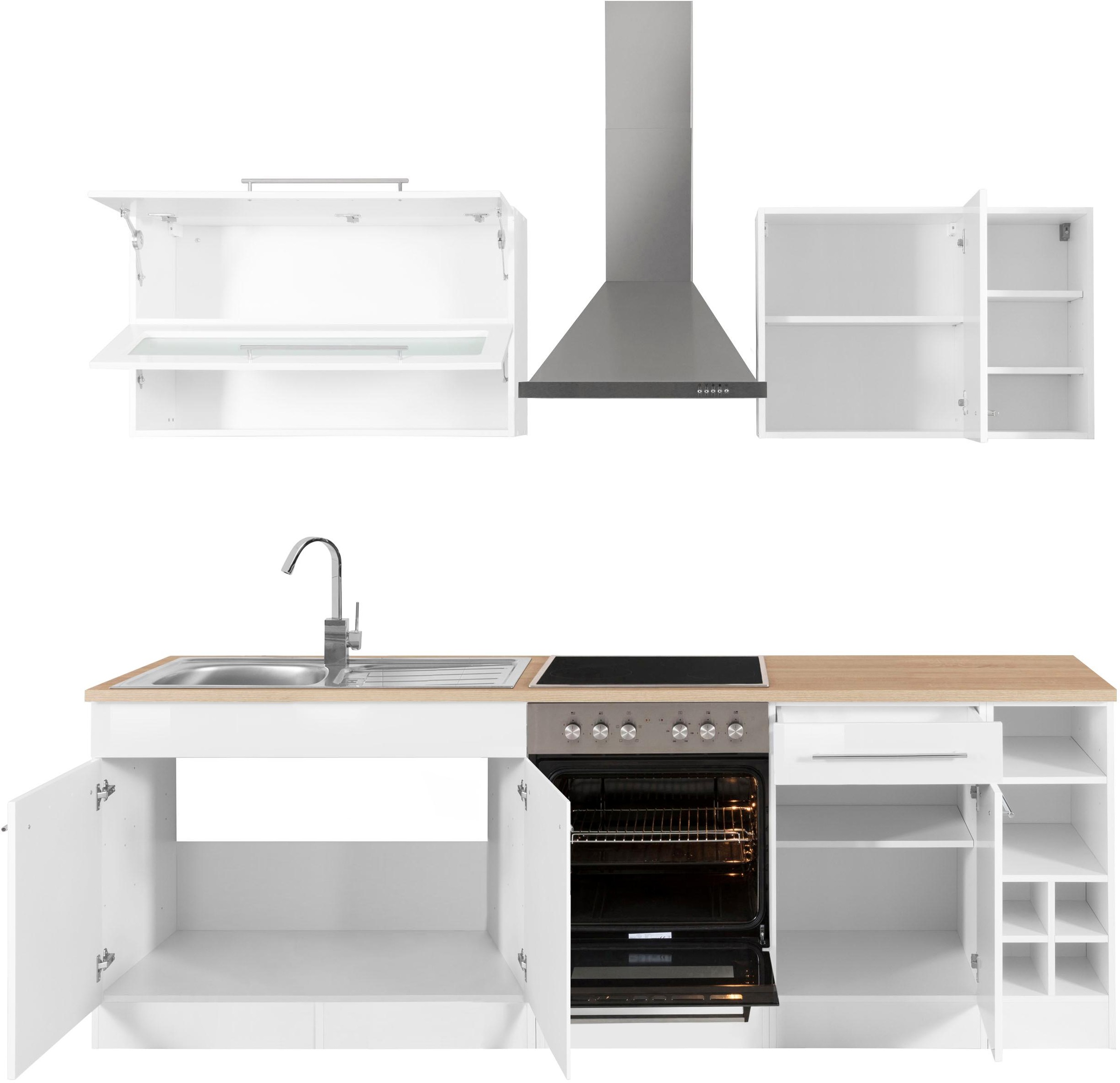 KOCHSTATION Küchenzeile »KS-Eton«, mit E-Geräten, Breite 240 cm