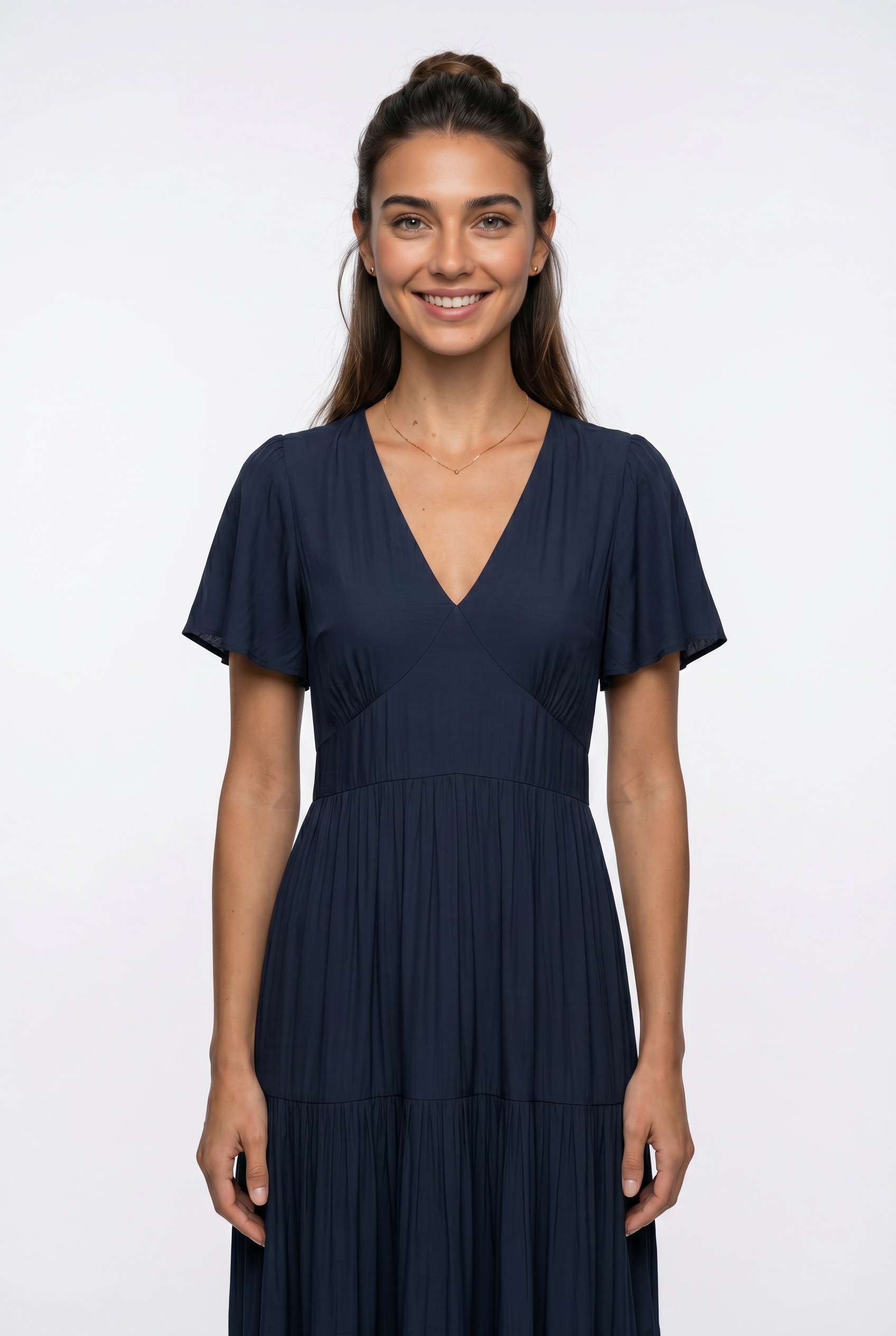 Vero Moda Sommerkleid »VMMENNY SS 7/8 V-NECK DRESS WVN GA« Viskose