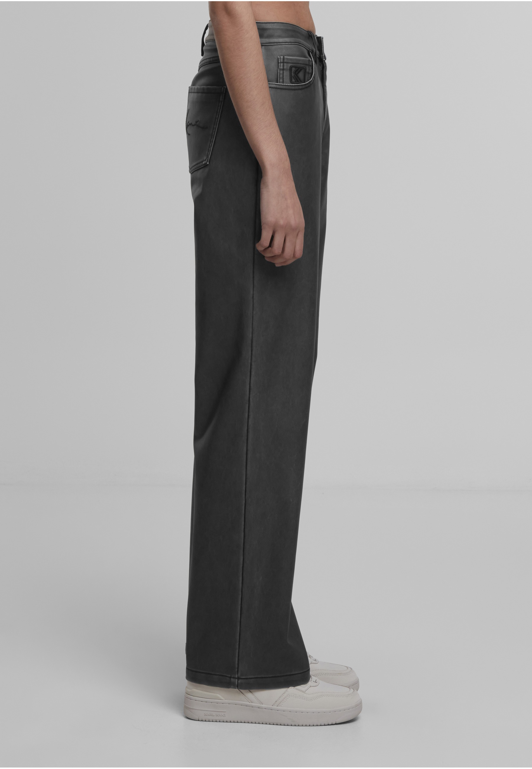 Karl Kani Stoffhose »Karl Kani Signature Pu Wide Leg Pants black«