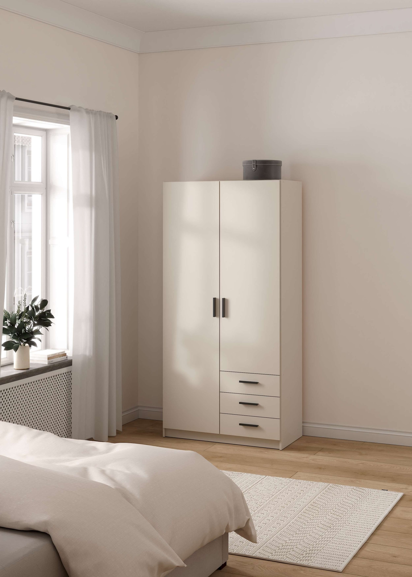 Home affaire Kleiderschrank "Sprint, viel Stauraum, robuste Qualität, 3 Breiten 98, 147, 195 cm" Breite 98,5/147 oder 195,5 cm, je mit Einlegeböden und Kleiderstange