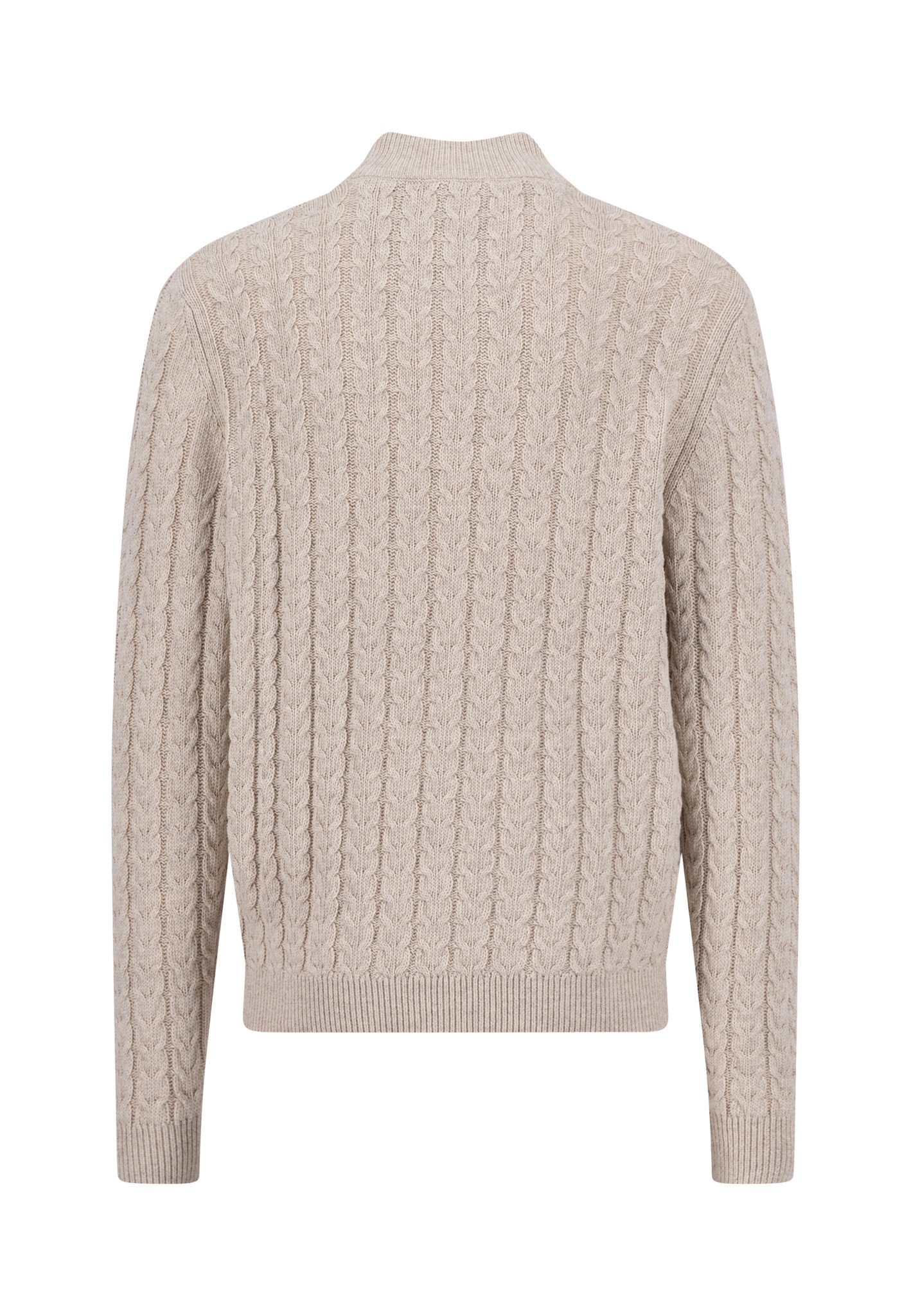 FYNCH-HATTON Troyer Strickpullover mit Zopfmuster und Knopfleiste, Woll-Ant günstig online kaufen