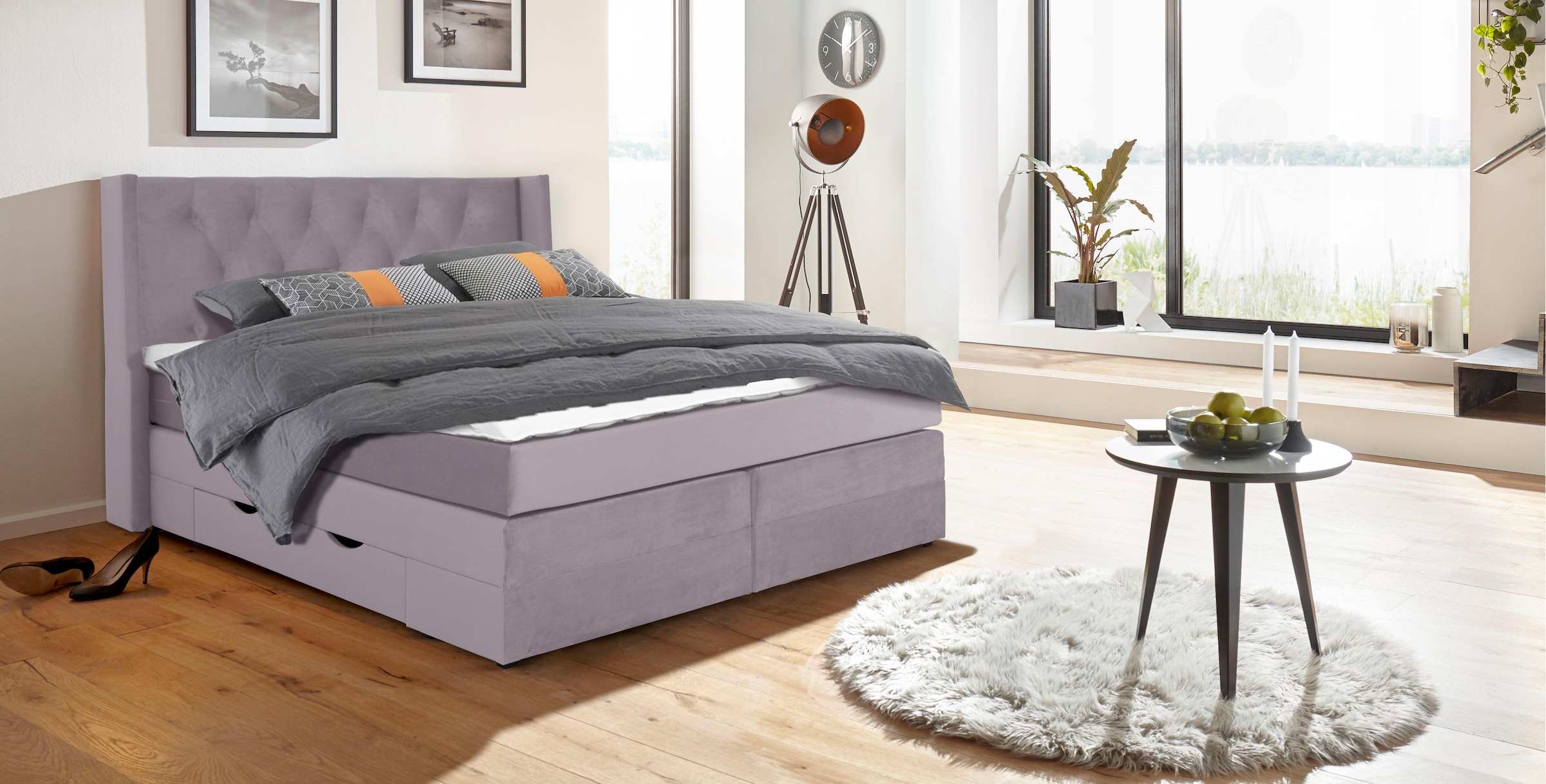 Home affaire Boxspringbett "Elegance" mit schöner Knopfheftung, in den Härt günstig online kaufen