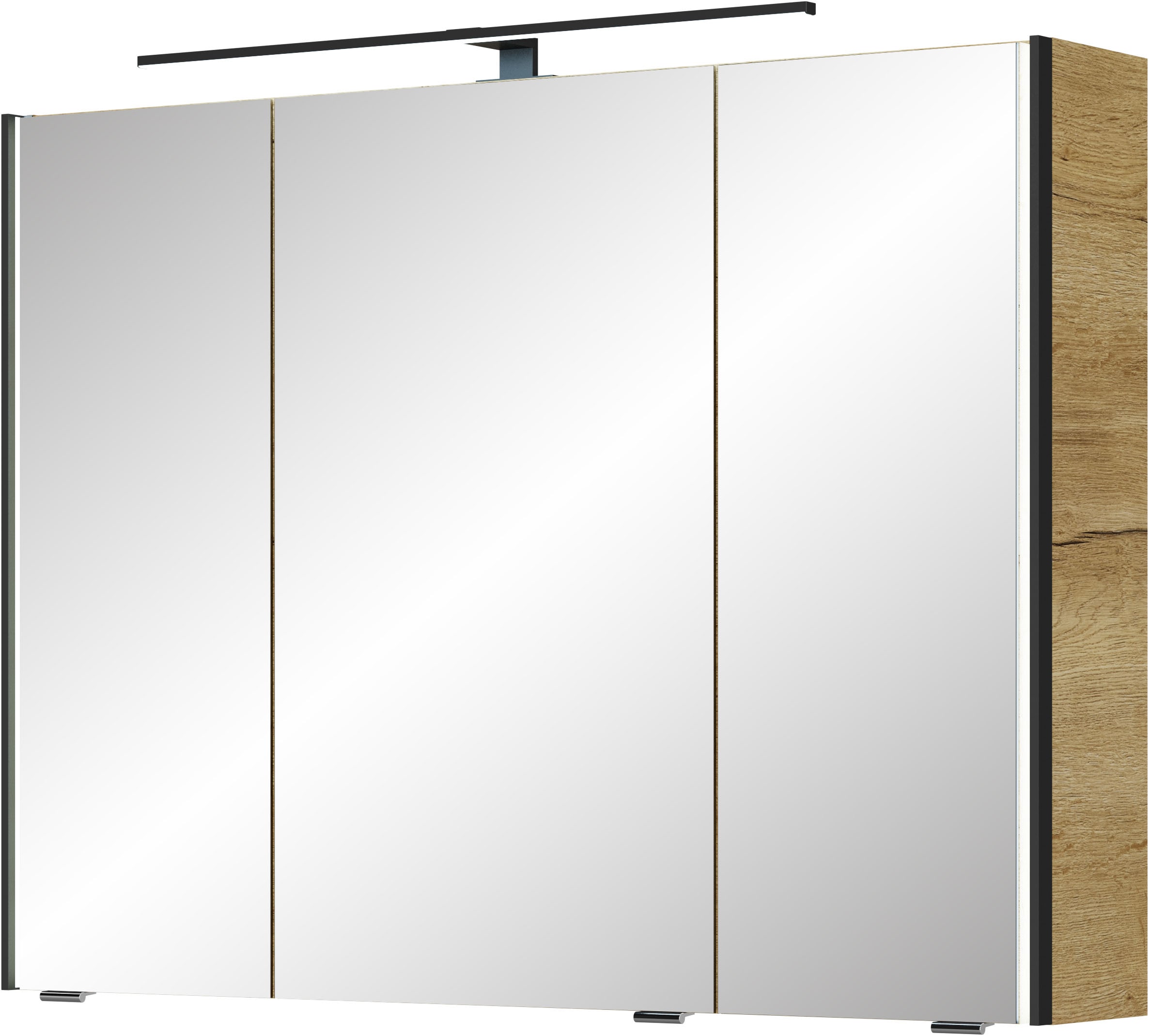 Saphir Badmöbel-Set »Serie 7045 2-teilig Mineralmarmor-Waschtisch mit LED-Spiegelschrank«, (Set, 2 St.), Badezimmer-Set 93,2 cm breit, inkl. Türdämpfer, 3 Türen, 2 Schubladen