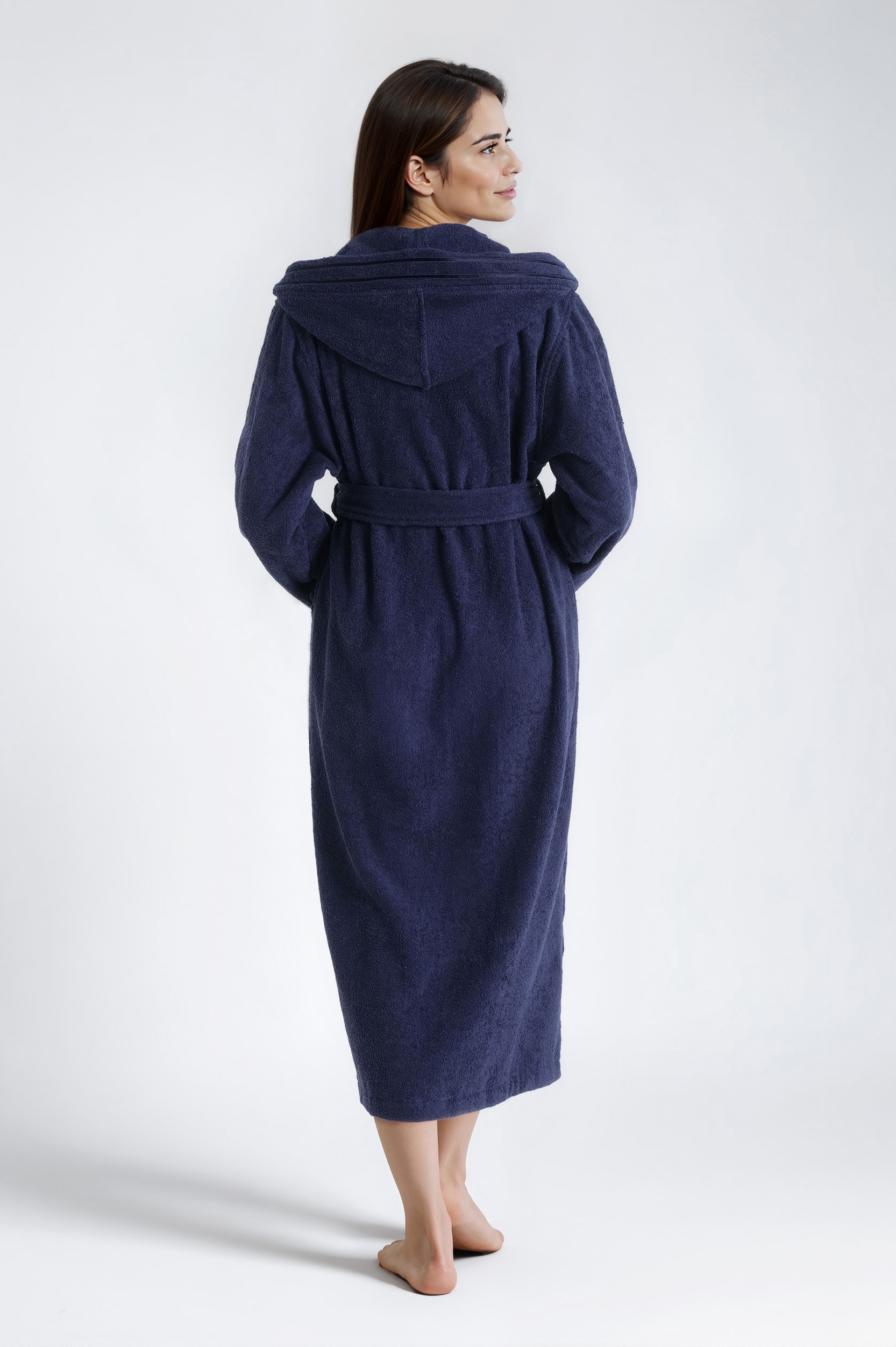 Bruno Banani Damenbademantel »Clement, ideal für Sauna & Spa, Hotelbademantel, Morgenmantel«, (1 St.), 100% Baumwolle, einfarbig, glänzende Streifen-Bordüre, Taschen, XS-3XL