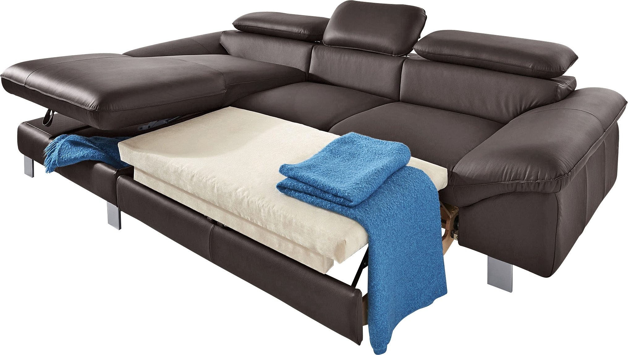 COTTA Ecksofa "Driver L-Form, B:268 cm, moderne Couch mit Wellenunterfederung" Kopfteilverstellung, optional Schlaffunktion & Bettkasten