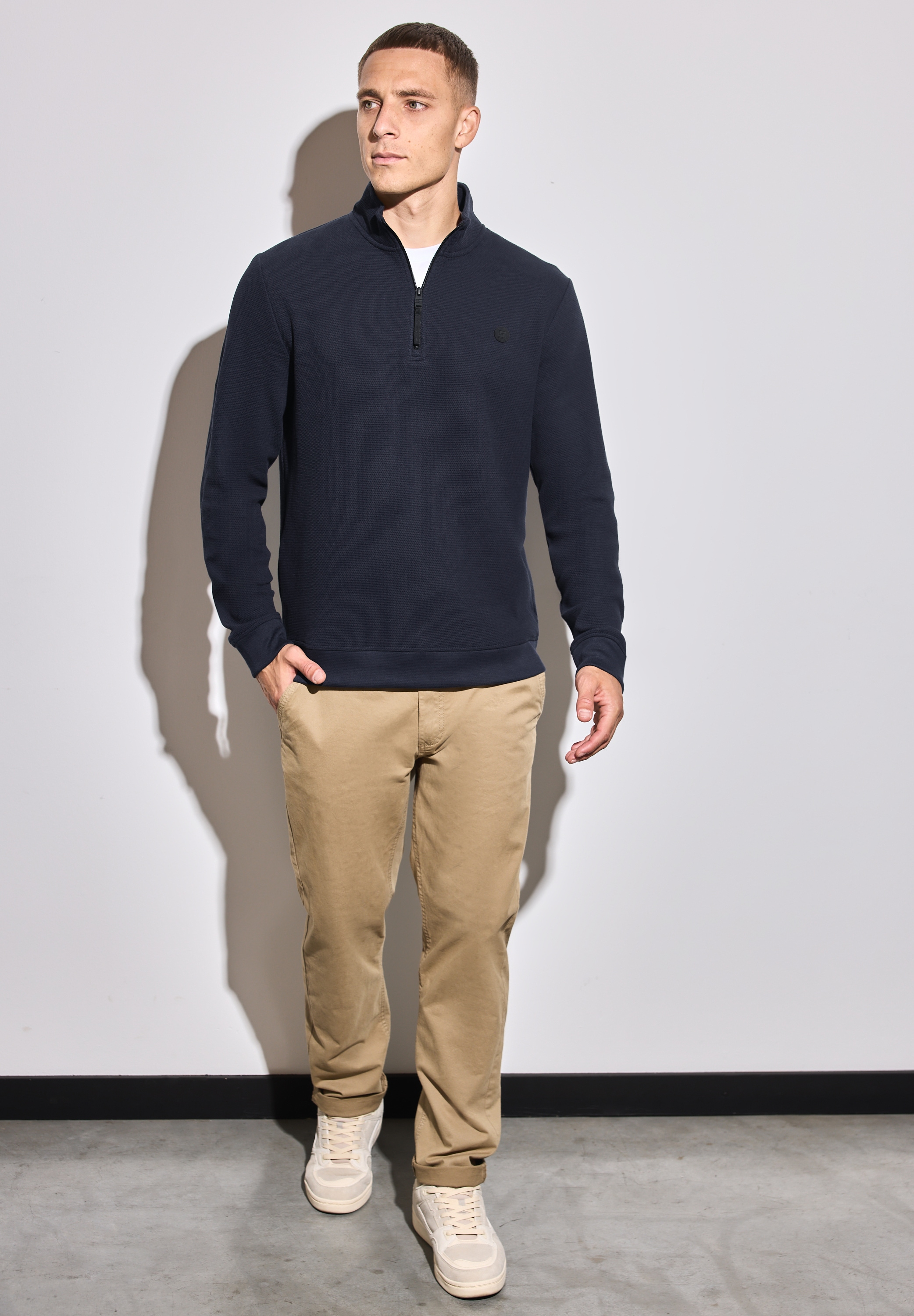 STREET ONE MEN Sweatshirt, aus reiner Baumwolle