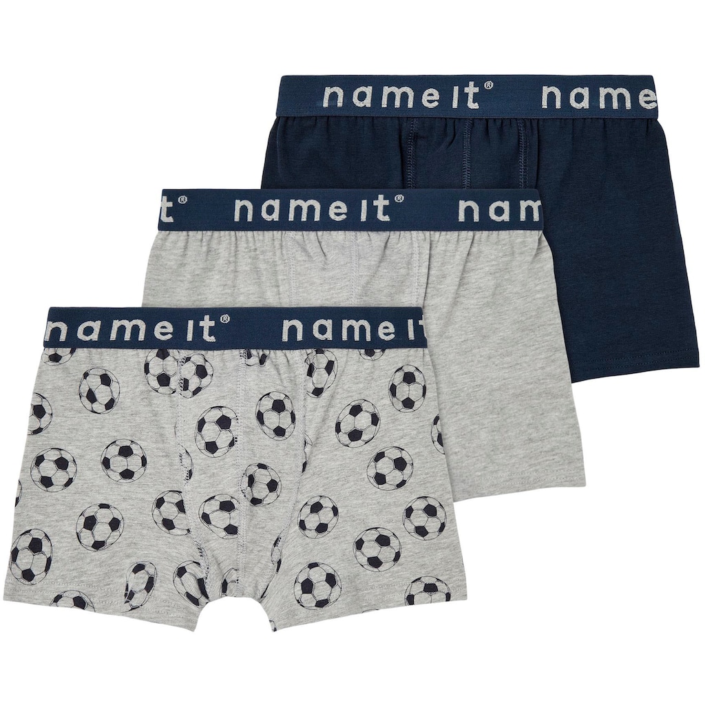 Name It Boxer »NKMBOXER 3P MELANGE FOOTBALL«, (Packung, 3 St.)