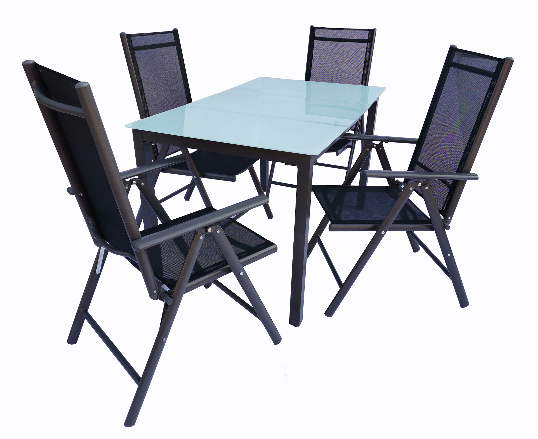 VCM Garten-Essgruppe »VCM 5 tlg. Gartenmöbel Set | Sitzgruppe Essgruppe | 1x Tisch, 4x Stühle | Tisch Maße ca. H. 76 x B. 140 x T. 80 cm | Stühle 140 MA«, (5 tlg., MA)