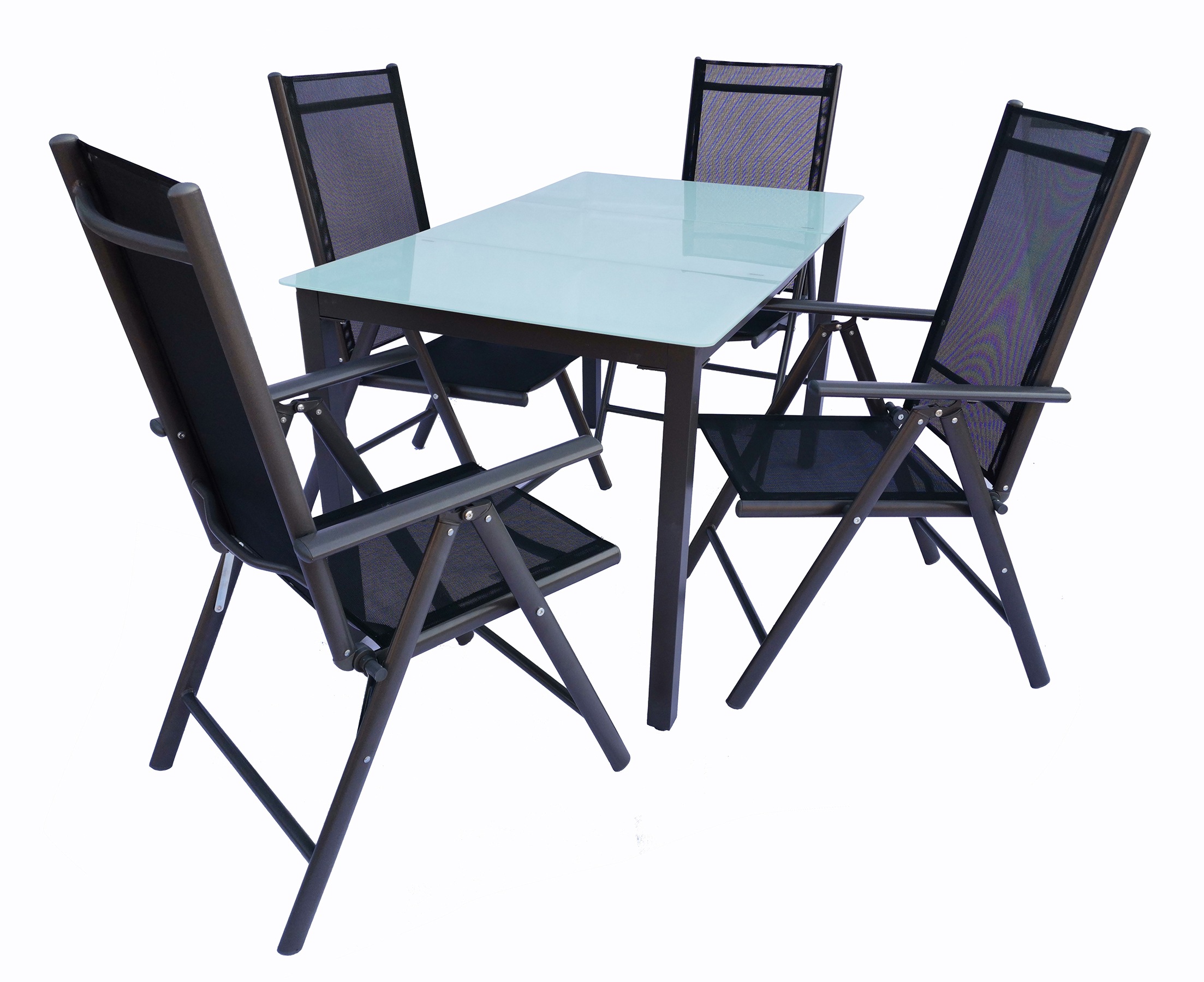 VCM 5 Piece Garden Furniture Set Anthracite 140cm