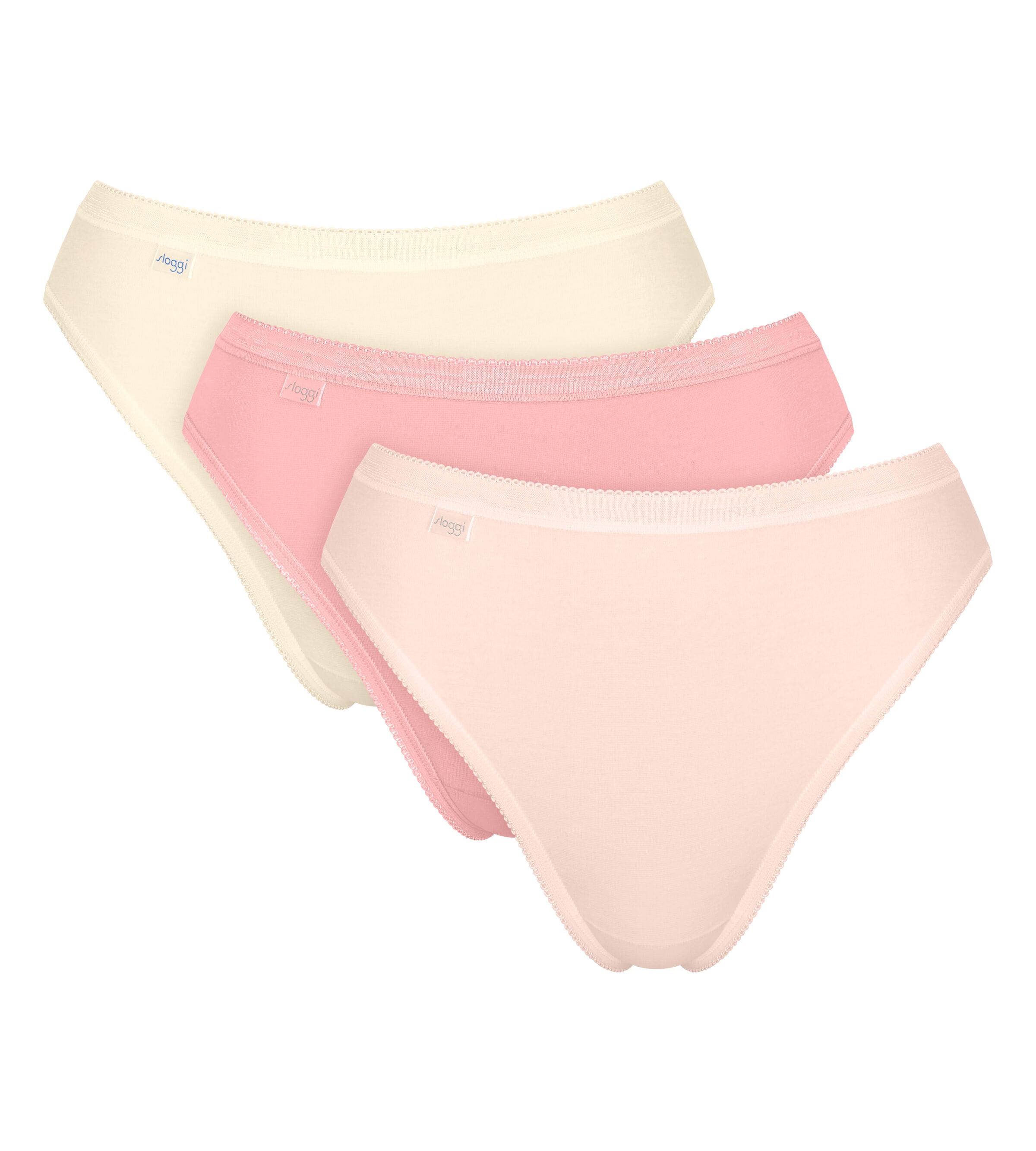 SLOGGI Damen Tai-Slip "Basic+ Tai C3P", Gr. 46rot, gelb, Single Jersey, Obermaterial: 95% Baumwolle, 5% Elasthan, unifarben, Unterhosen, perfekter