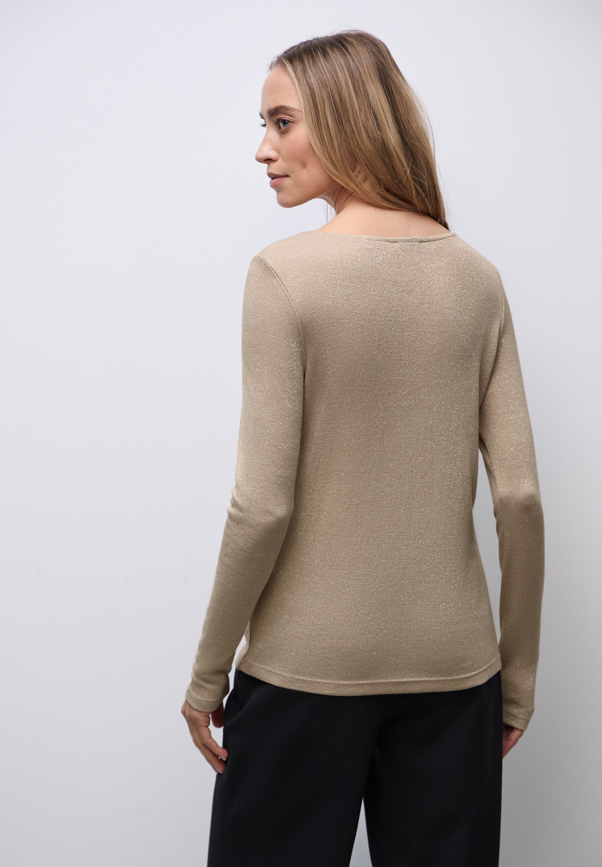 STREET ONE Langarmshirt aus softem Materialmix