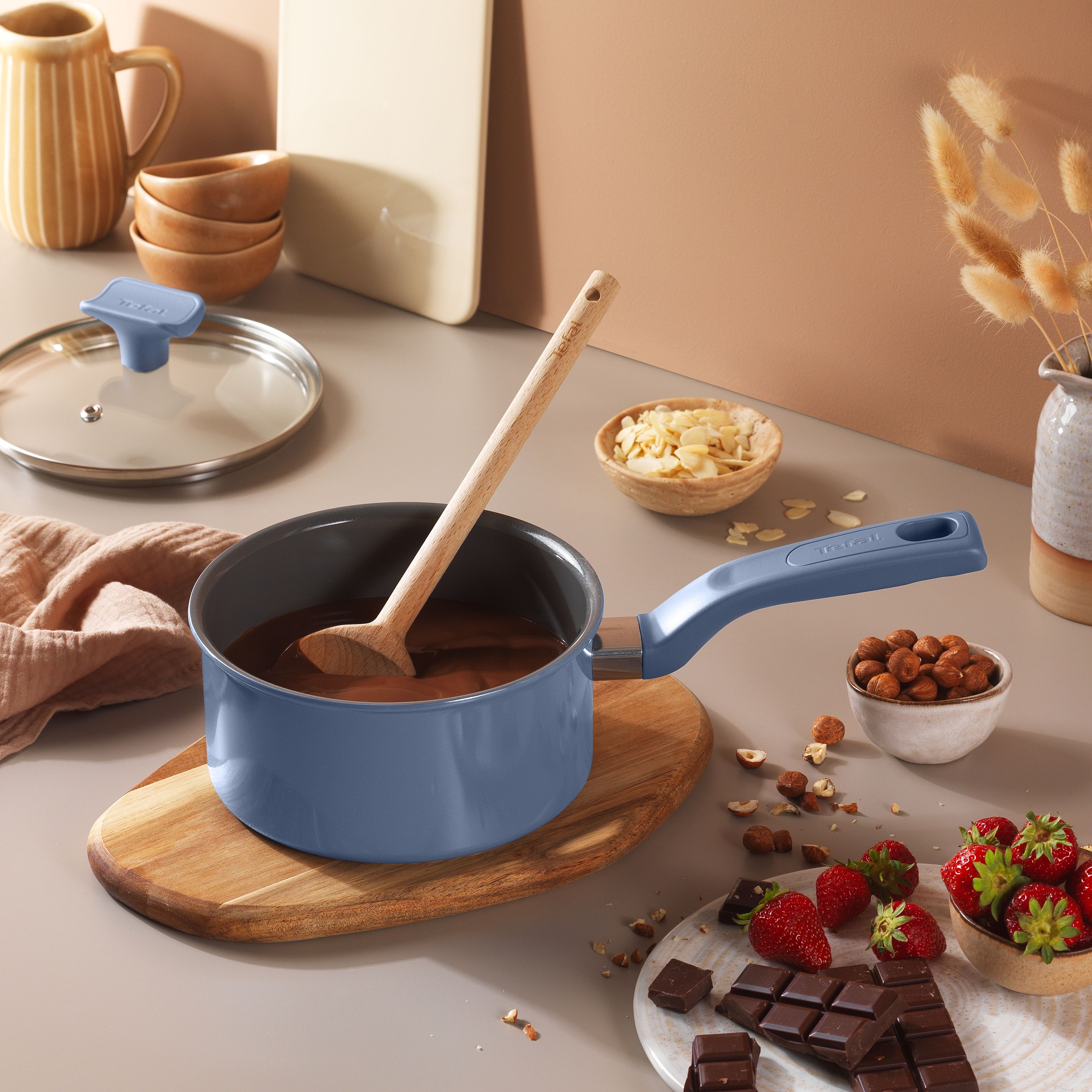 Tefal Pfannen-Set »Cera Color« Aluminium Set, 7 tlg. tlg. Go Ceram Keramik-Antihaftbeschichtung, Thermo-Signal, Induktion