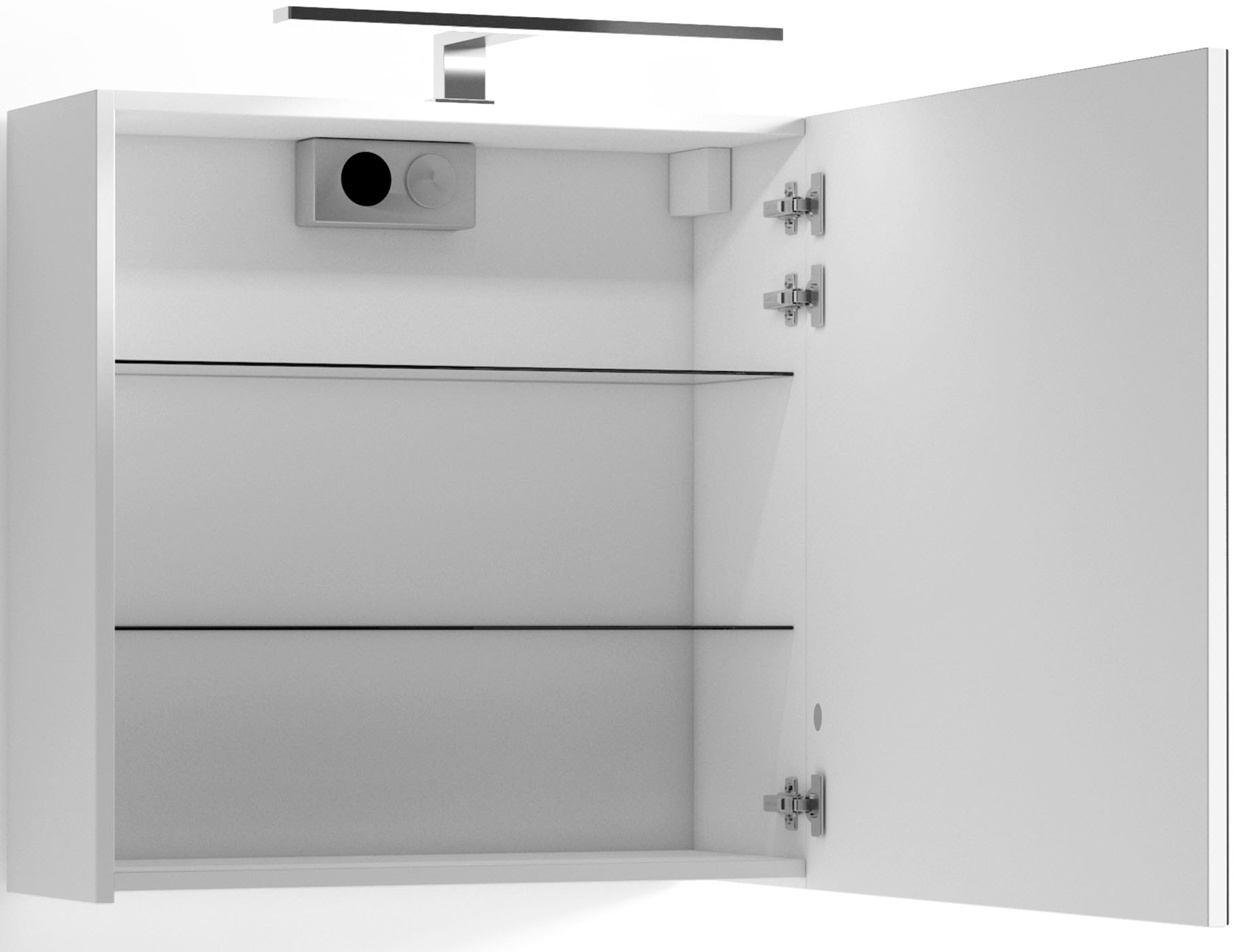»Spree«, und cm, kaufen | Spiegelschrank 1-türig, mit BAUR 60 LED Schalter-/Steckdosenbox Beleuchtung byLIVING Breite