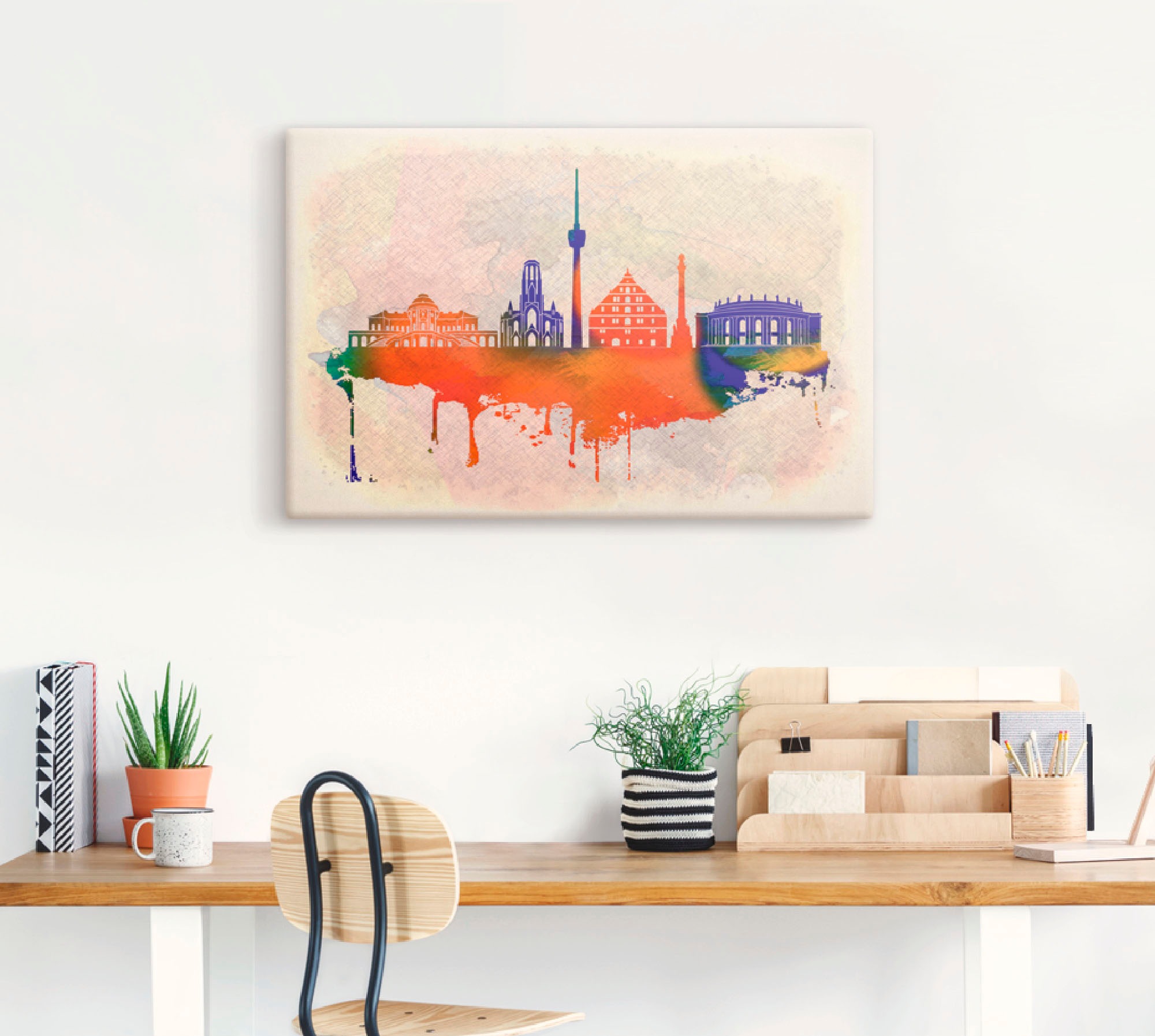 Artland Leinwandbild "Stuttgart Deutschland Skyline", Deutschland, (1 St.), günstig online kaufen