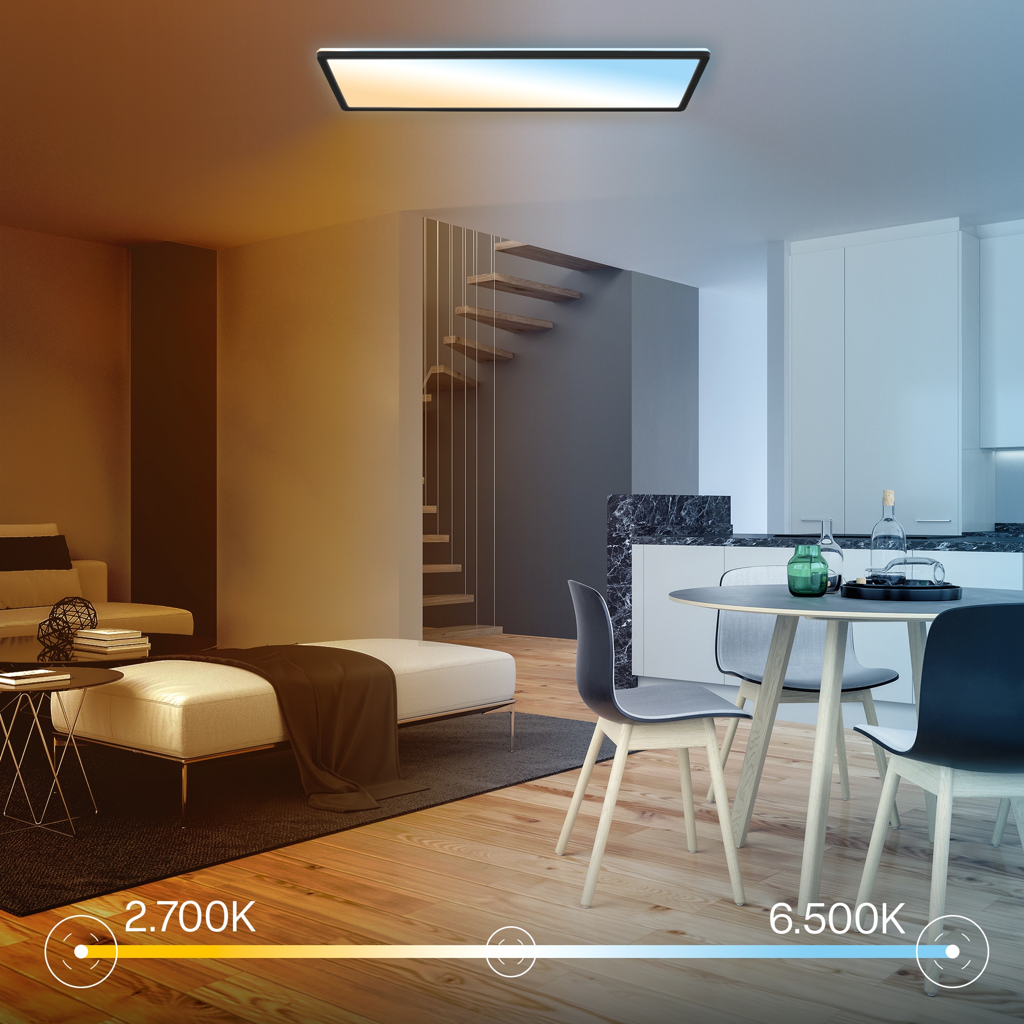 B.K.Licht LED Panel »SHALLOW« LED-Board 1 Stk. Neutralweiß 58x20x3 cm, Badlampe, Badezimmer, Küche, Wohnzimmer