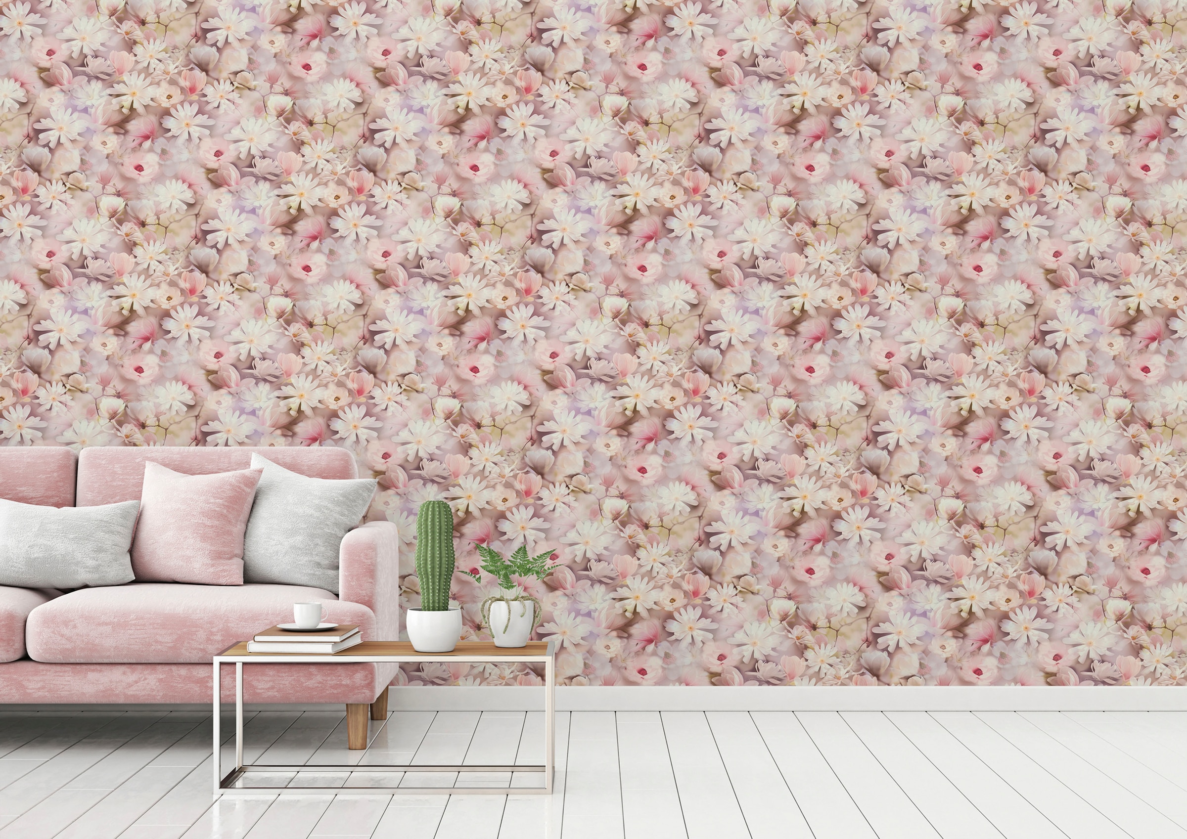 A.S. Création Vliestapete »PintWalls Floral zarte Blumentapete«, matt-gemustert-neutral, Blümchen Tapeten Wohnzimmer Schlafzimmer Küche modern Design Optik