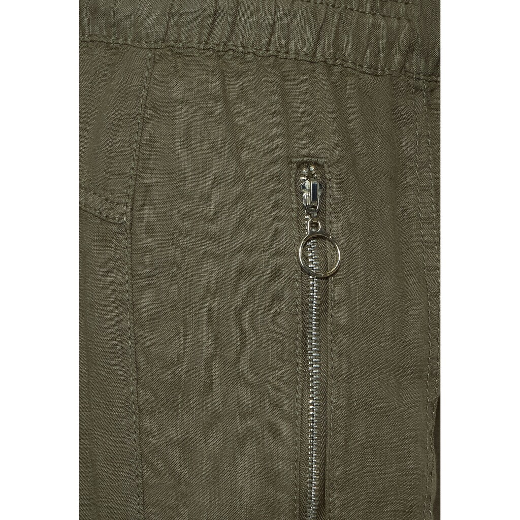 Damenmode Hosen STREET ONE Cargohose, Elastikbund mit Tunnelzug olivgrün Damenmode Hosen STREET ONE Cargohose, Elastikbund mit Tunnelzug olivgrün