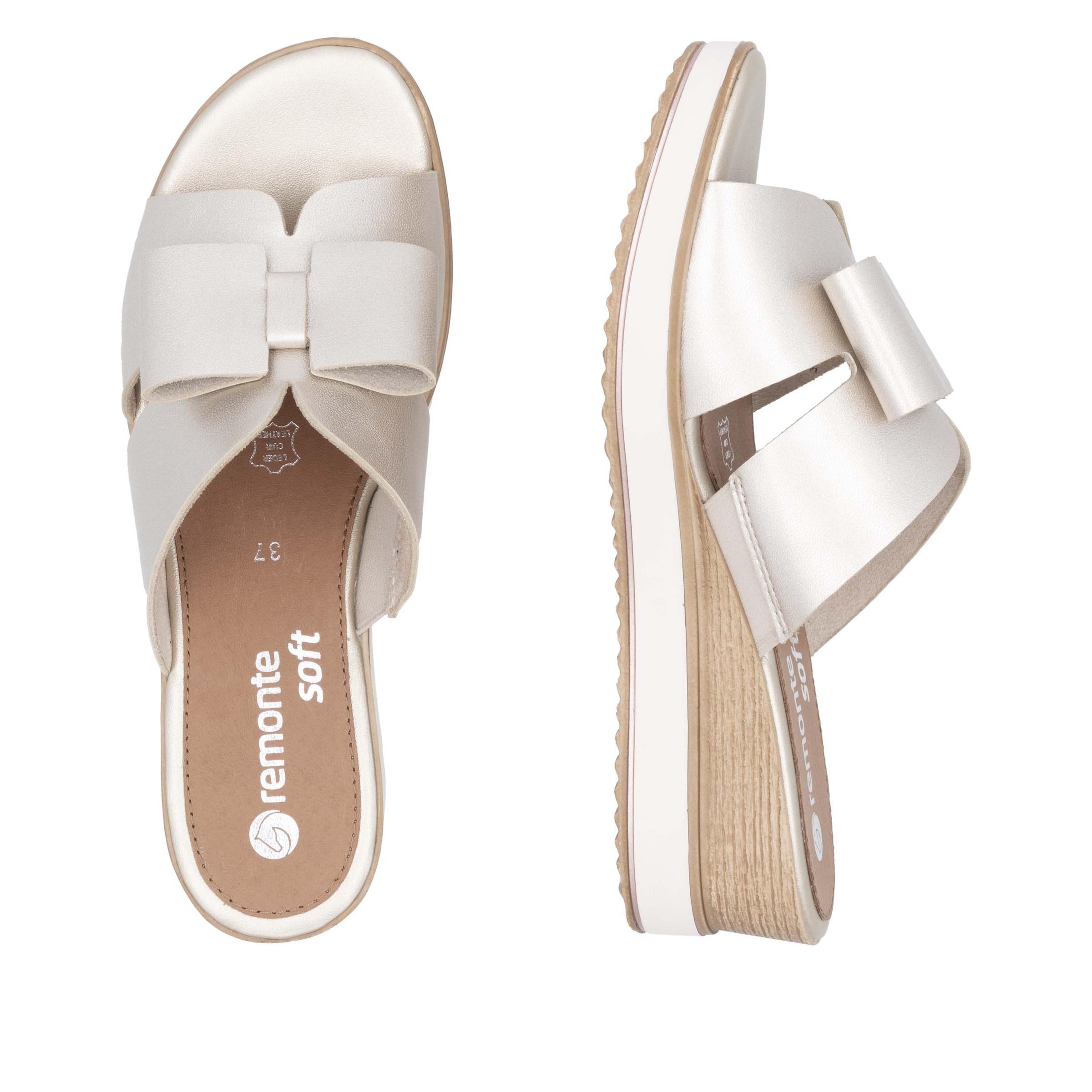 Remonte Pantolette, Keilabsatz, Sommerschuh mit schöner Zierschleife