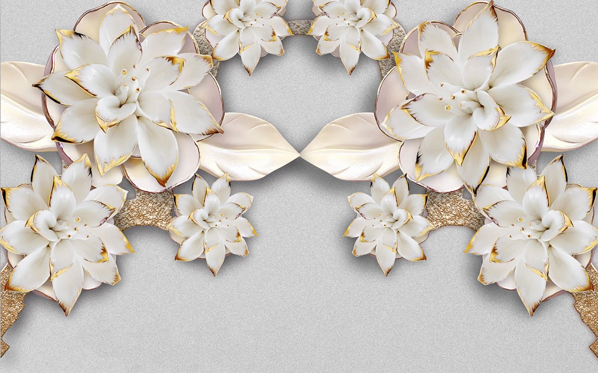 Papermoon Fototapete "Muster mit Blumen"