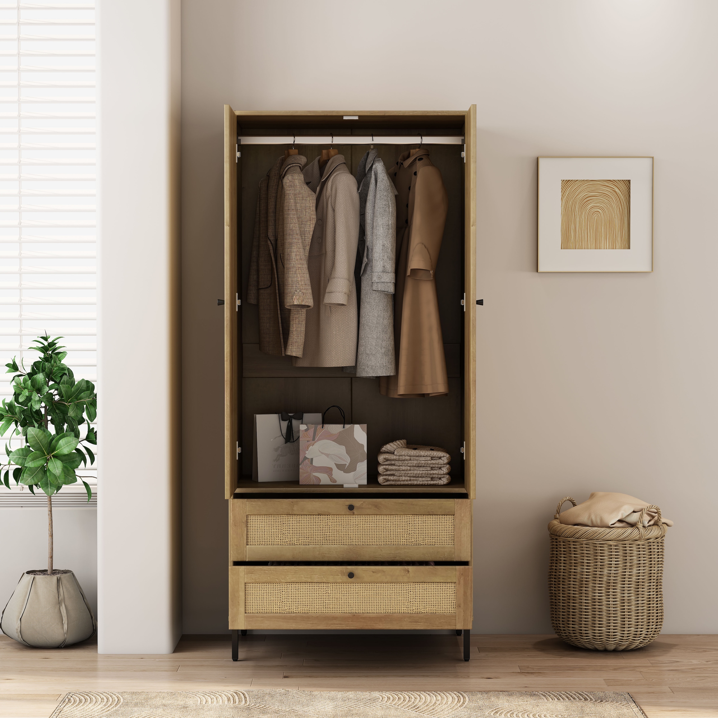 OTTO home Kleiderschrank »Montala Schlafzimmerschrank Garderobe Boho Design Bestseller«