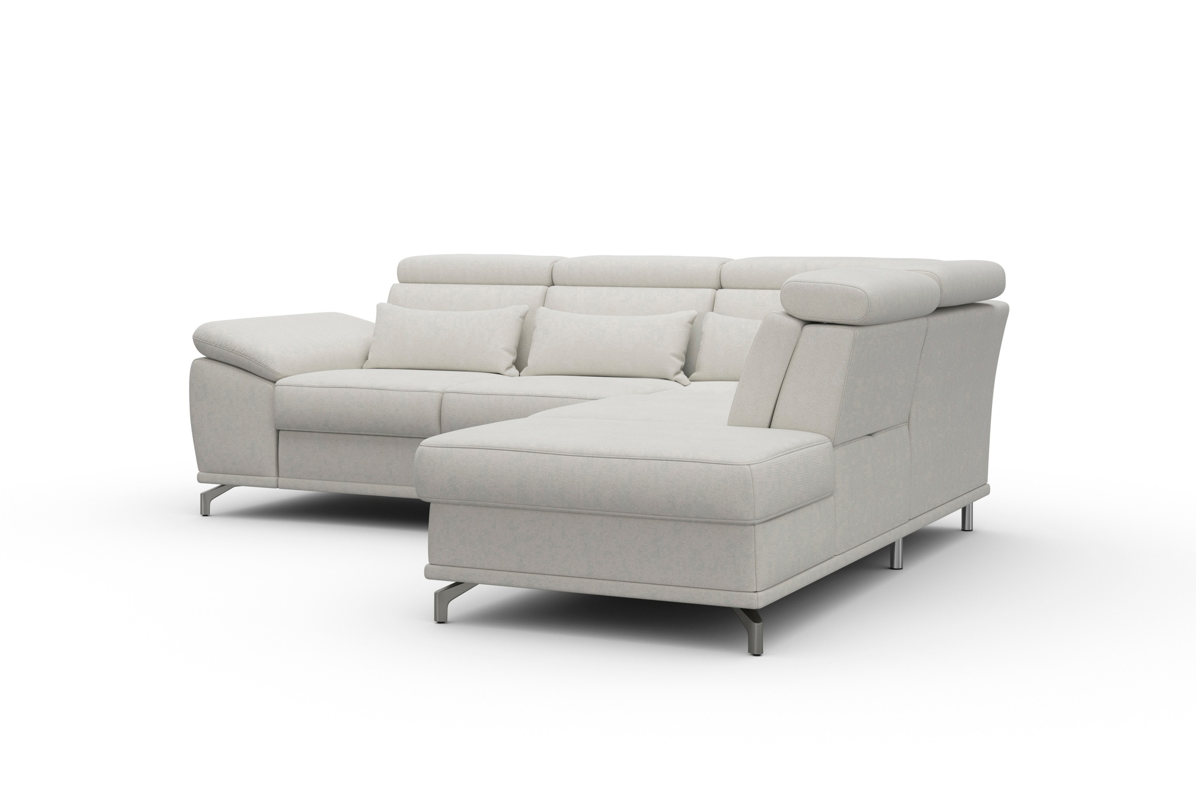 sit&more Ecksofa »Cabrio L-Form, mit Sitztiefenverstellung, Arm- und Kopfteilverstellung«, 3 Nierenkissen, Federkern, optional Bettfunktion und Stauraum