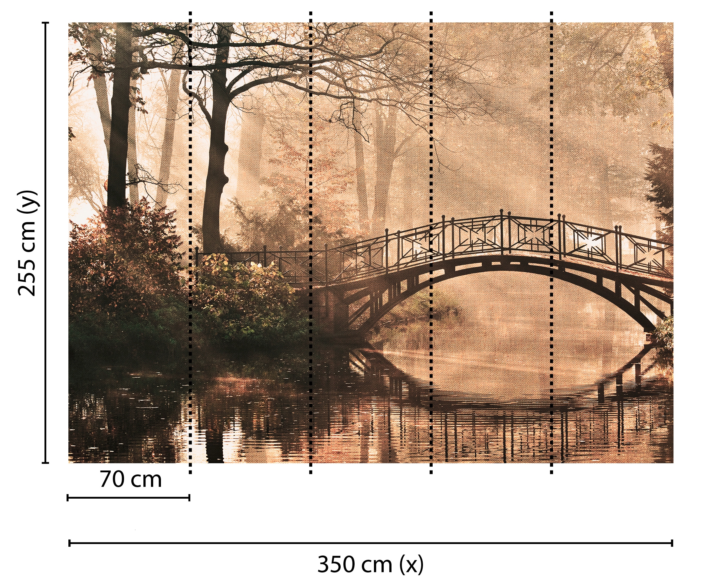 living walls Fototapete »Designwalls Park Bridge 2« glatt Vlies, Wand, Schräge, Decke