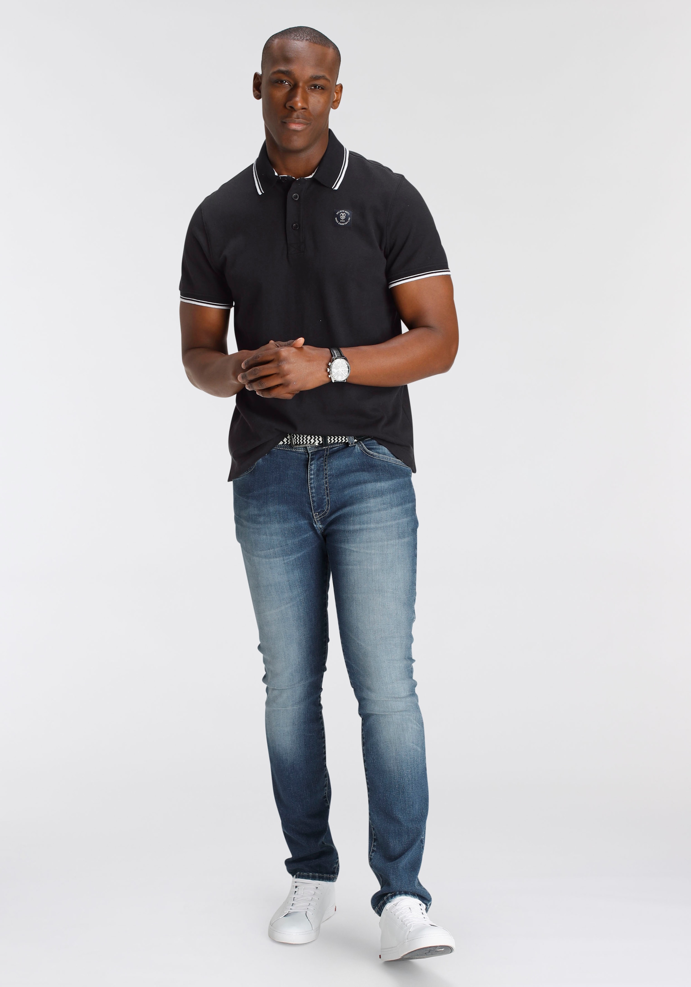 DELMAO Poloshirt, Kurzarm, lockere Passform, Polokragen, für Tennis oder Golf