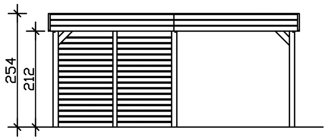 Skanholz Doppelcarport »Friesland«, Holz, 514 cm, grün, mit Abstellraum