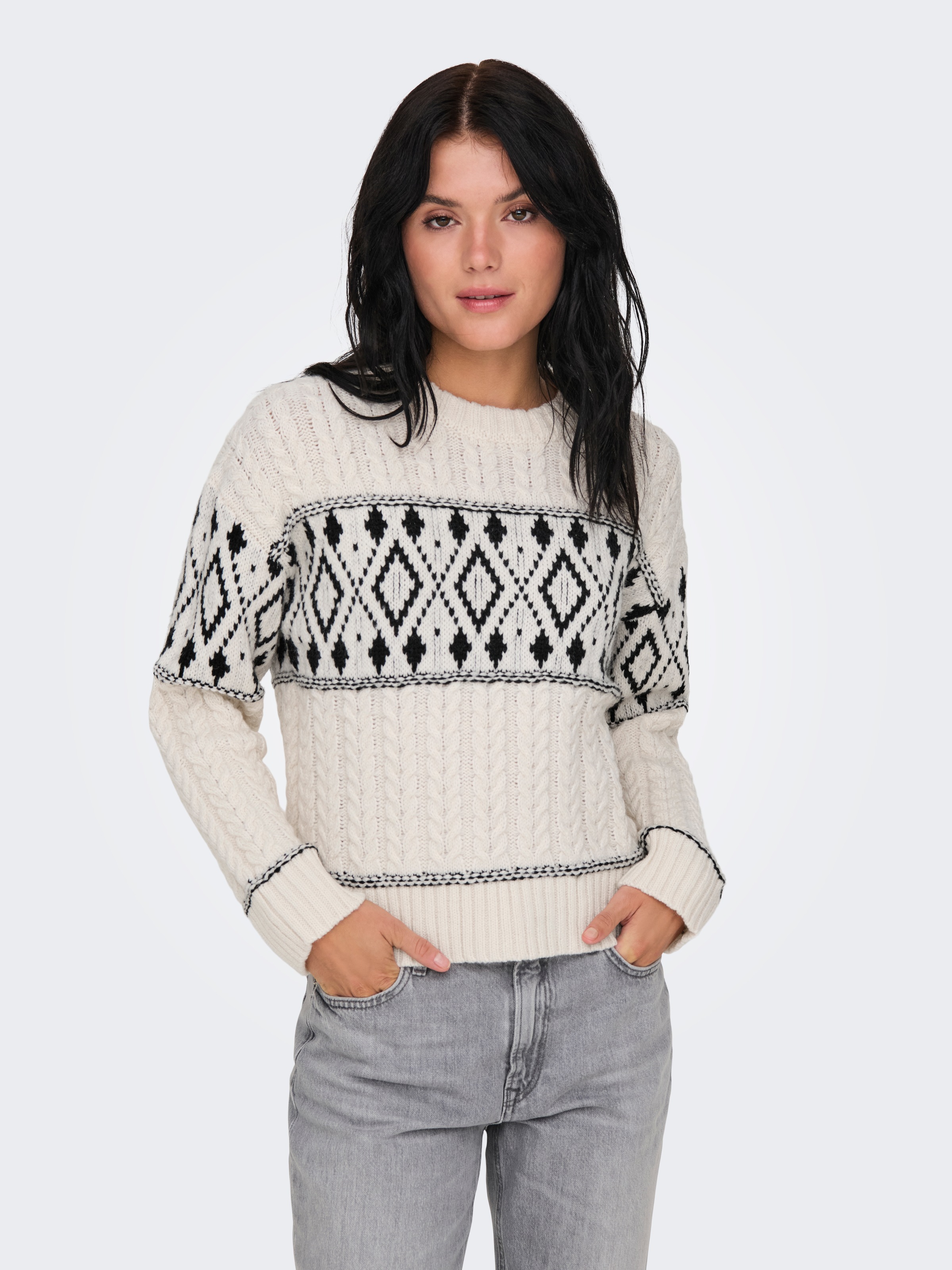 ONLY Strickpullover "ONLMARENT L/S PULLOVER KNT NOOS", mit Strickmuster günstig online kaufen