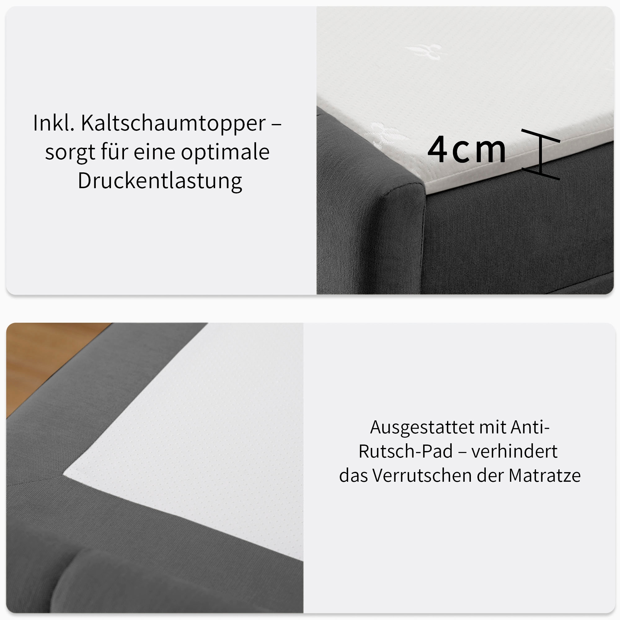 OTTO home Boxbett »Yanna inkl. Bettkasten und Topper, Liegefläche 180x200cm« erhältlich in der Größe 180x200 cm