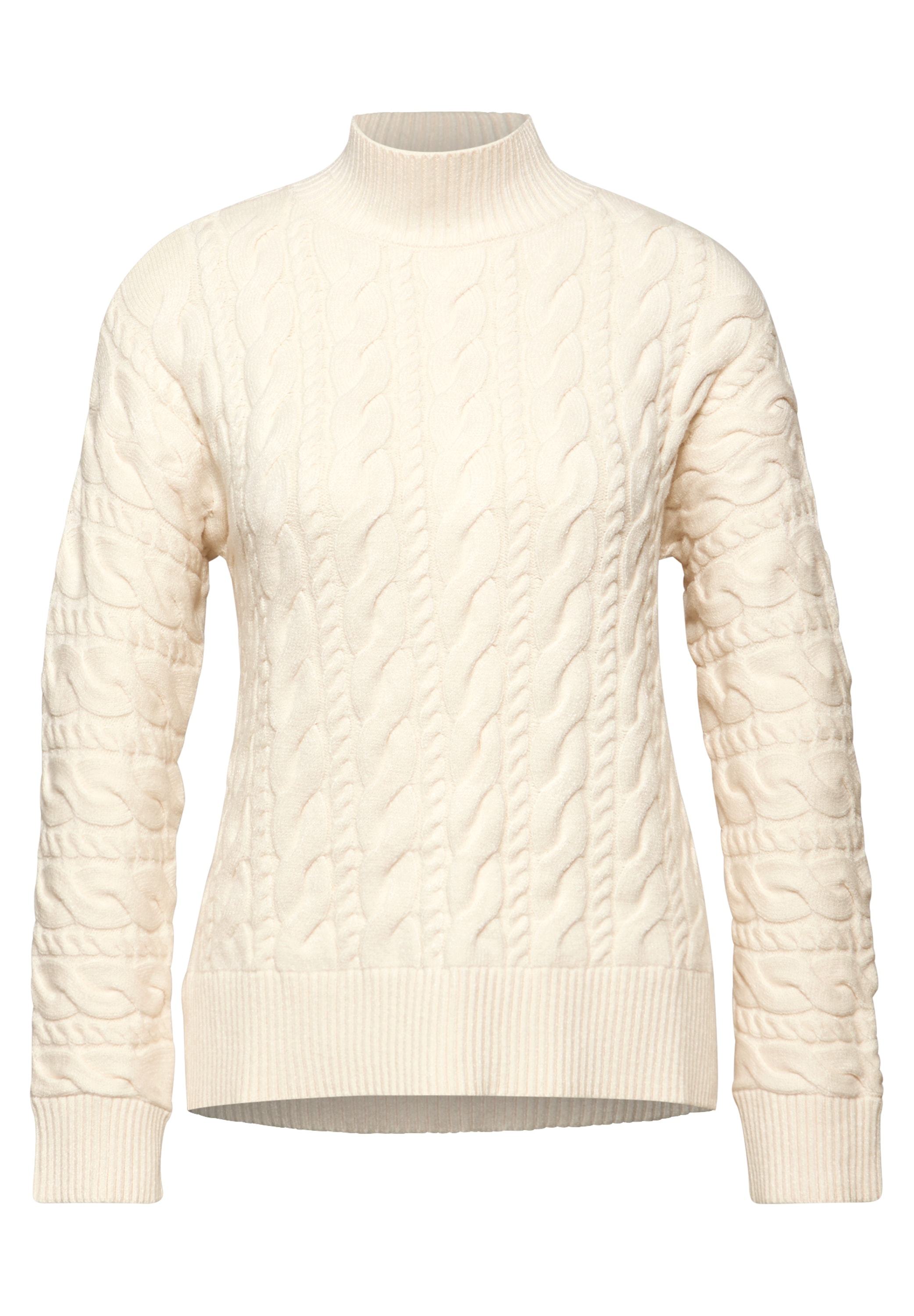 STREET ONE Rollkragenpullover mit Zopfmuster