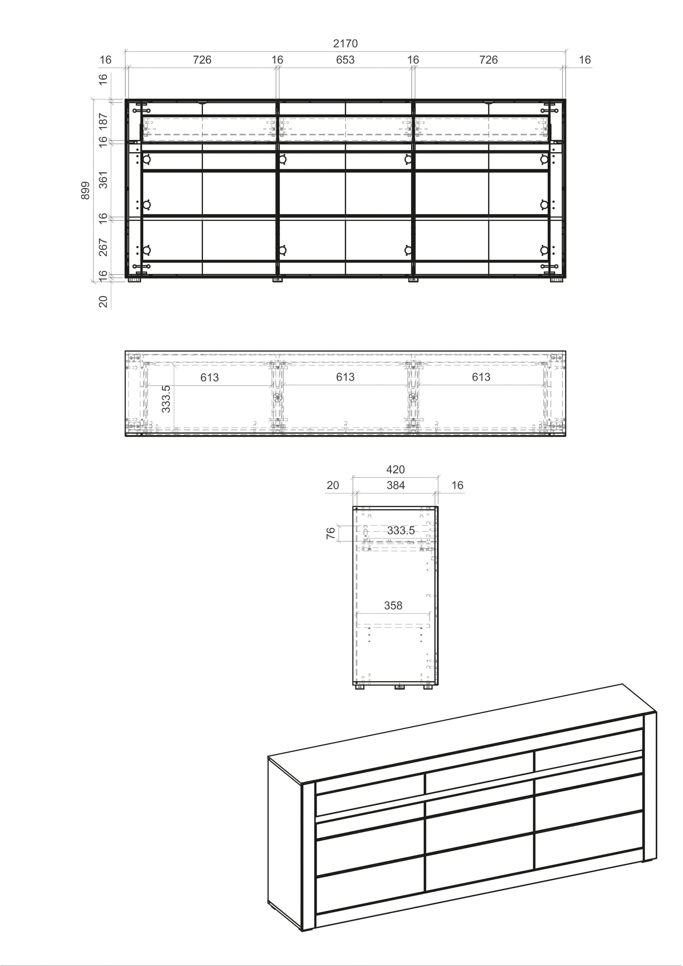 INOSIGN Sideboard »CASABLANCA«, Soft-Close, Breite 217 cm