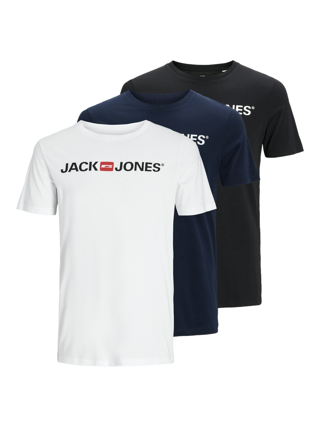 Jack & Jones Rundhalsshirt "JJECORP im 3er Pack mit Print und Rundhalsaussc günstig online kaufen