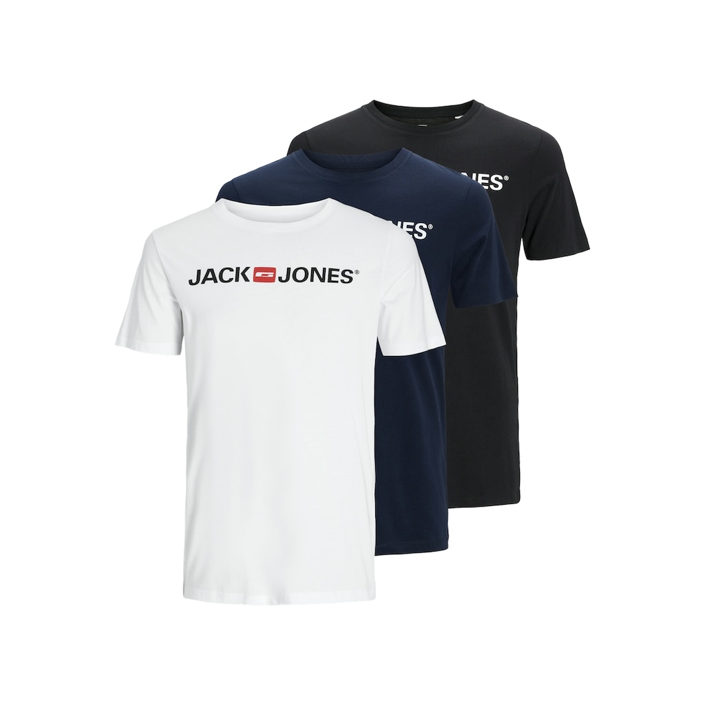 Jack & Jones T-Shirt »CORP LOGO TEE«, (Packung, 3 tlg., 3er-Pack), 3er Packung