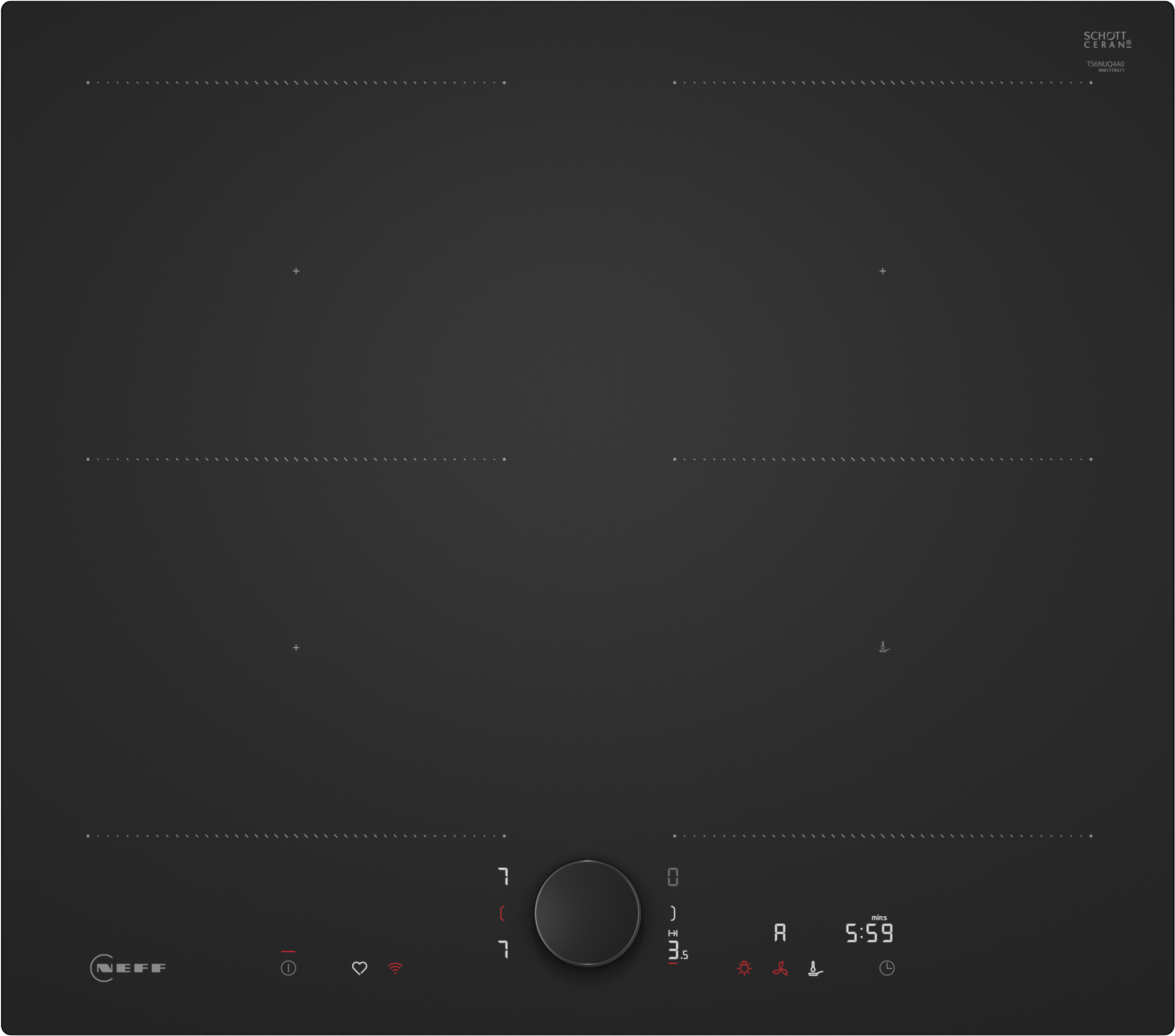 NEFF Induktions-Kochfeld »T56NUQ4A0« Induktionskochfeld im Matt Black Design mit Twist Pad® Steuerung.