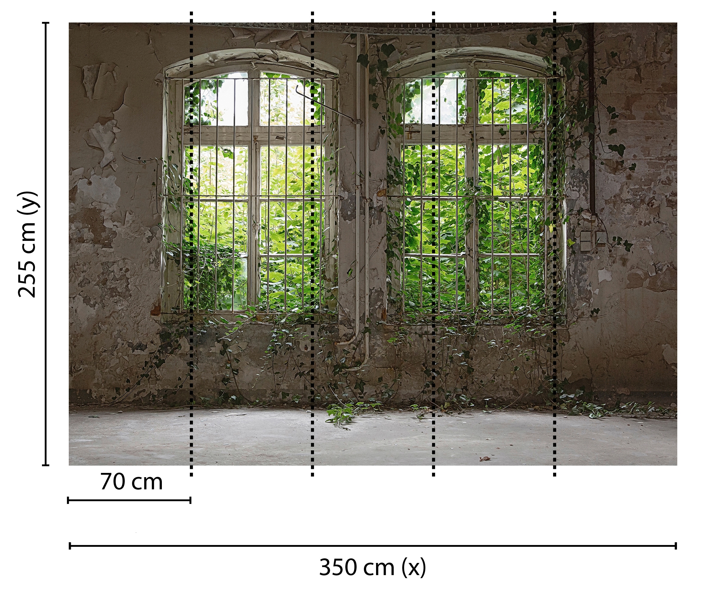 living walls Fototapete »Designwalls Old Window«, Vlies, Wand, Schräge, Decke