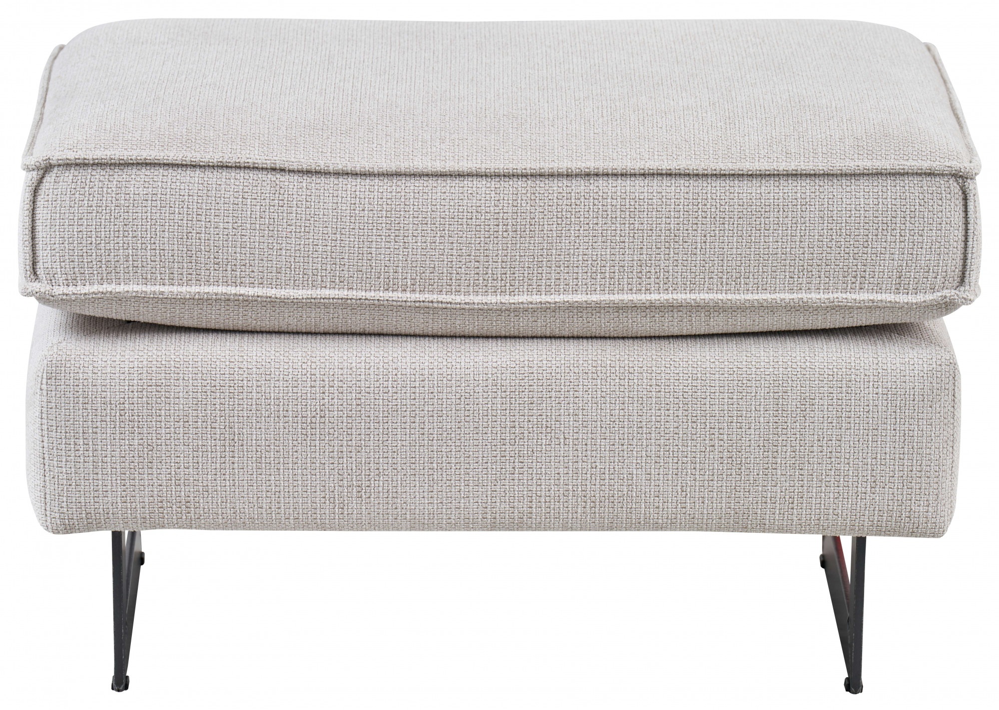Places of Style Hocker »Pinto«, mit Keder, Metallfüßen und auch in Cord Bezug erhältlich