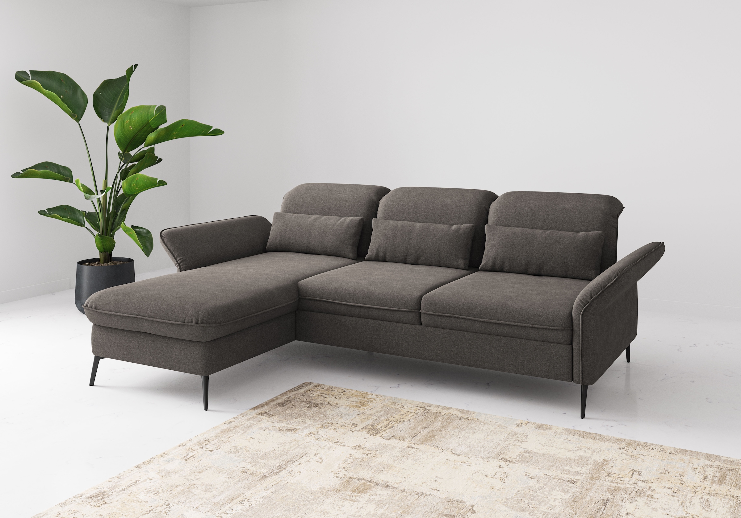 sit&more Ecksofa "Emely, inkl. Sitztiefenverstellung", wahlweise mit Bettfu günstig online kaufen
