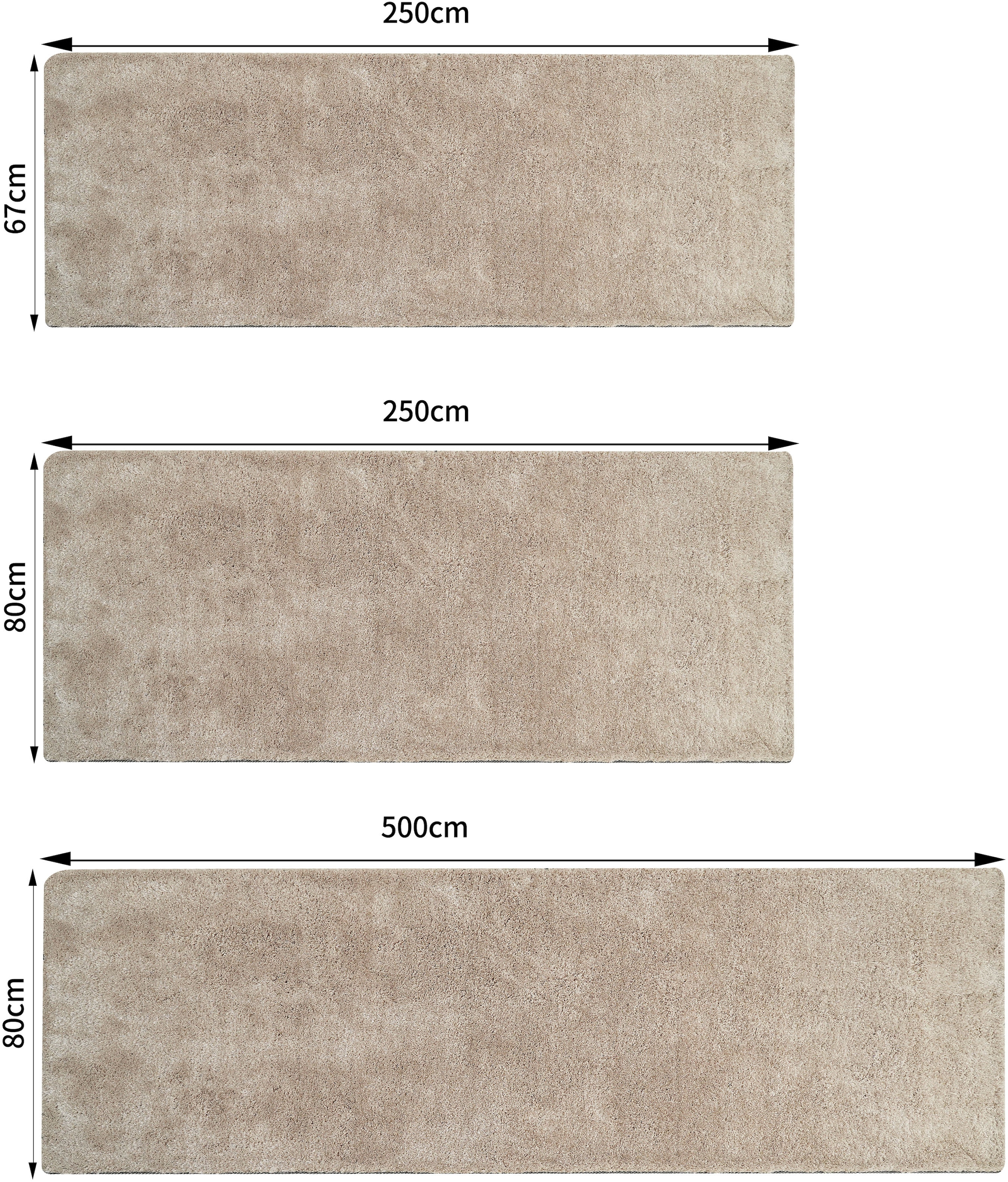 Bruno Banani Hochflor-Läufer »Dana Teppich, Kundenliebling«, rechteckig, 30 mm Höhe, Brücke, uni, weich, Mikrofaser, Diele, Flur, Wohnzimmer, Schlafzimmer