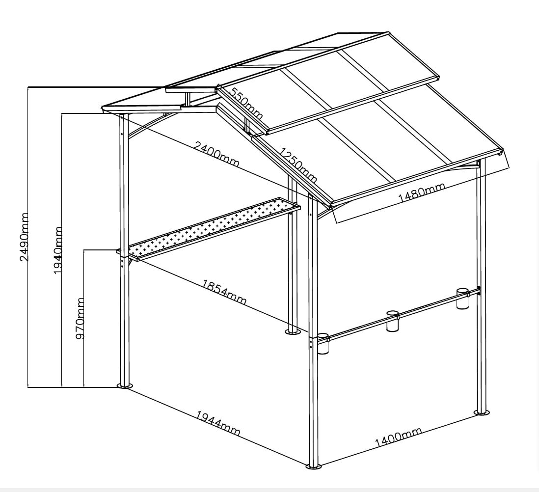 KONIFERA Grillpavillon »Manhatten«, BxT: 240x150 cm