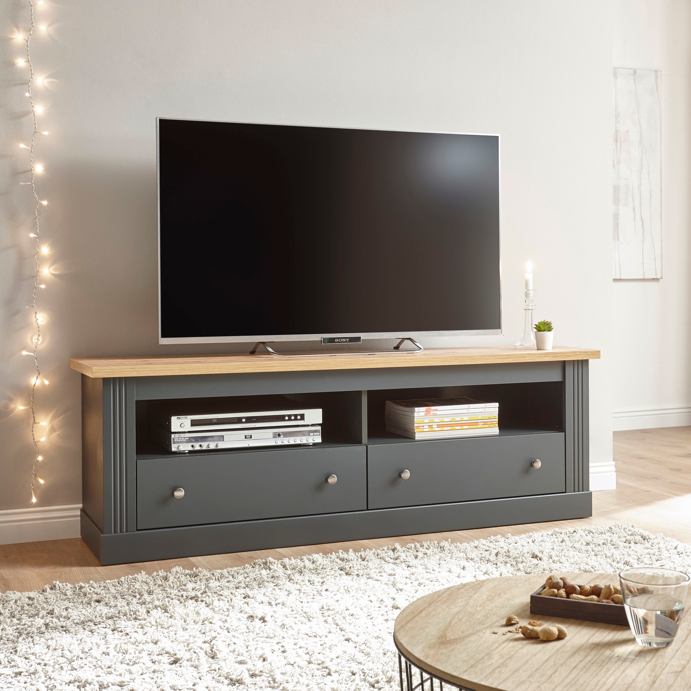 Home affaire Lowboard »Westminster TOPSELLER!«, (Breite ca. 152cm), Fernsehtisch in romantischem Landhausstil