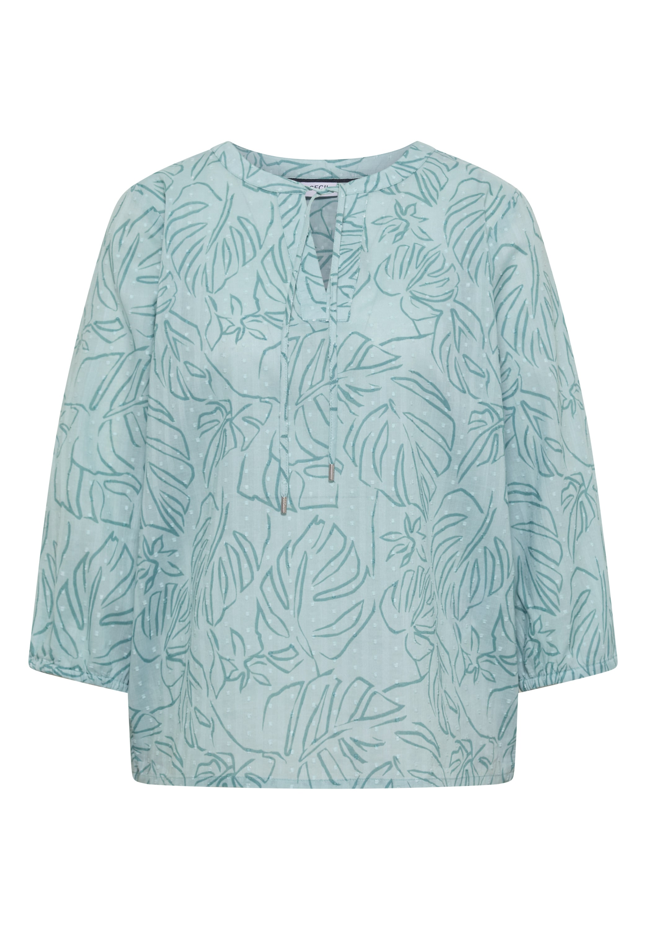 Cecil Druckbluse 3/4-Arm Sommerbluse-Tunika mit Blätterprint