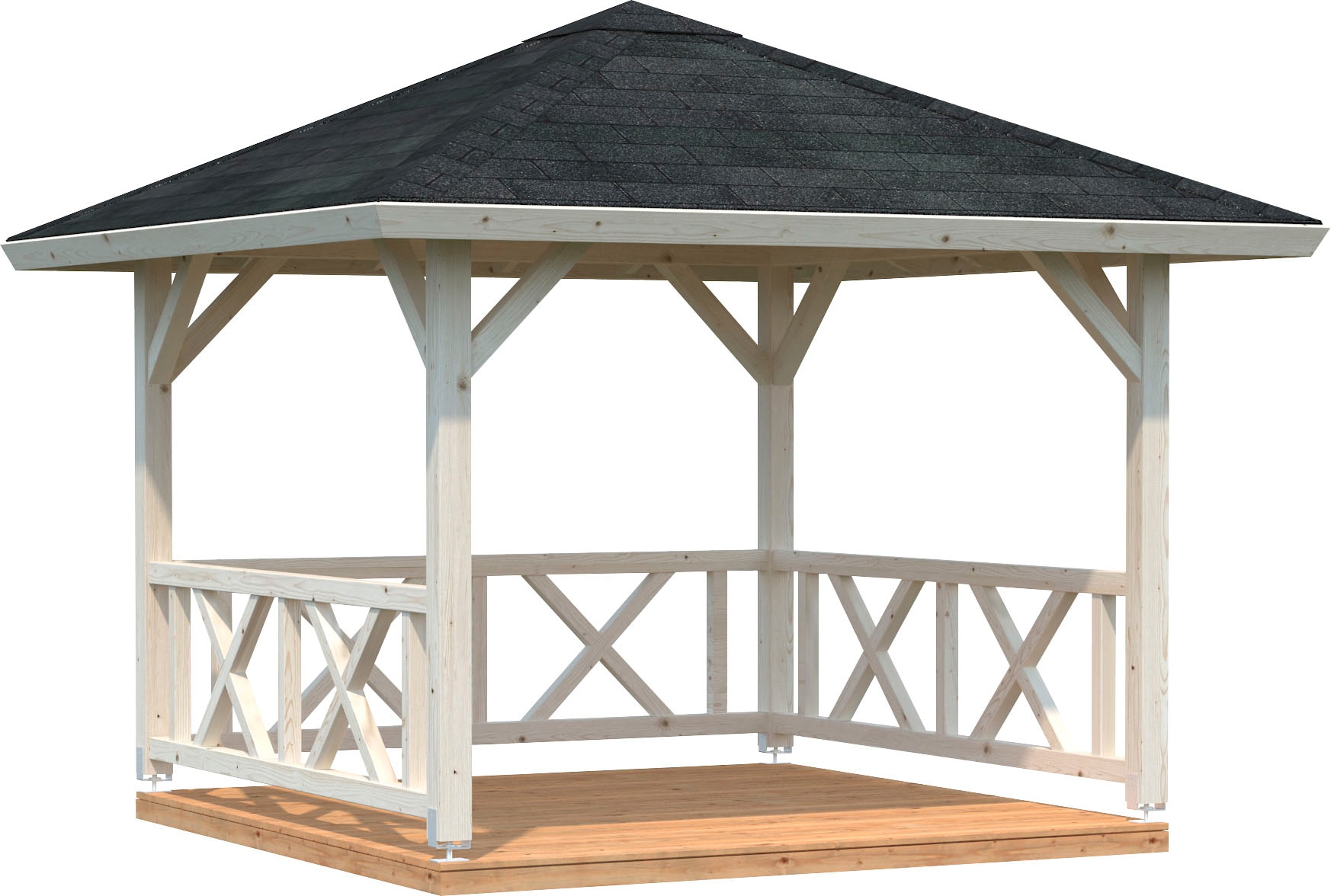 Palmako Holz-Pavillon Betty Natur imprägniert 300 cm x 300 cm ohne Fußboden günstig online kaufen