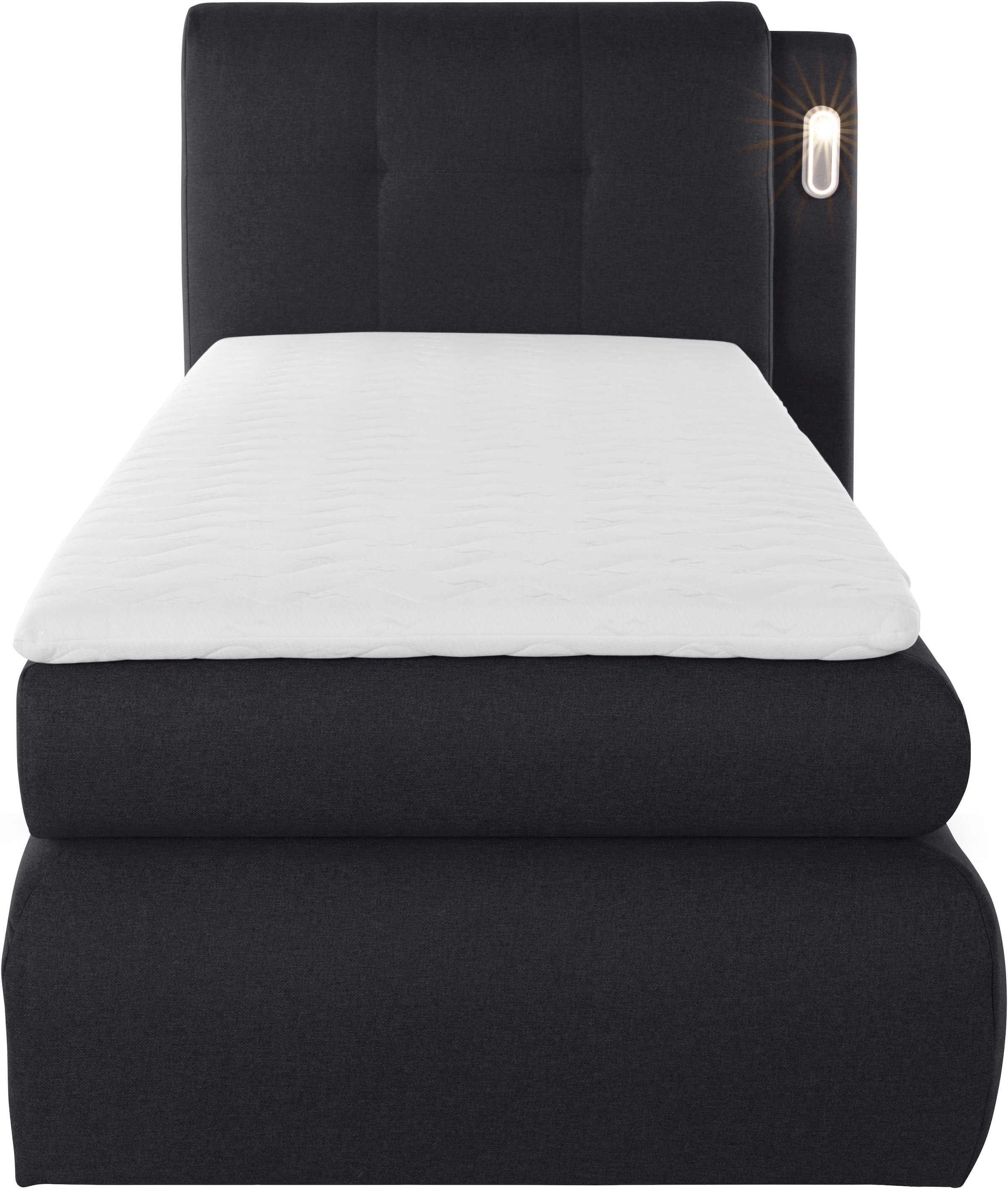 COLLECTION AB Boxspringbett »Borna«, inklusive Bettkasten, LED-Beleuchtung und Topper