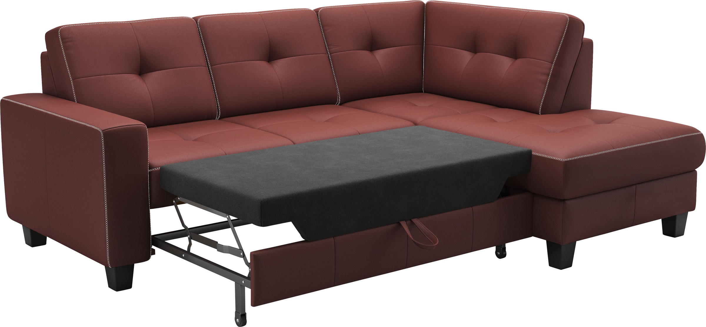 Places of Style Ecksofa »Varese«, wahlweise mit Bettfunktion und Bettkasten